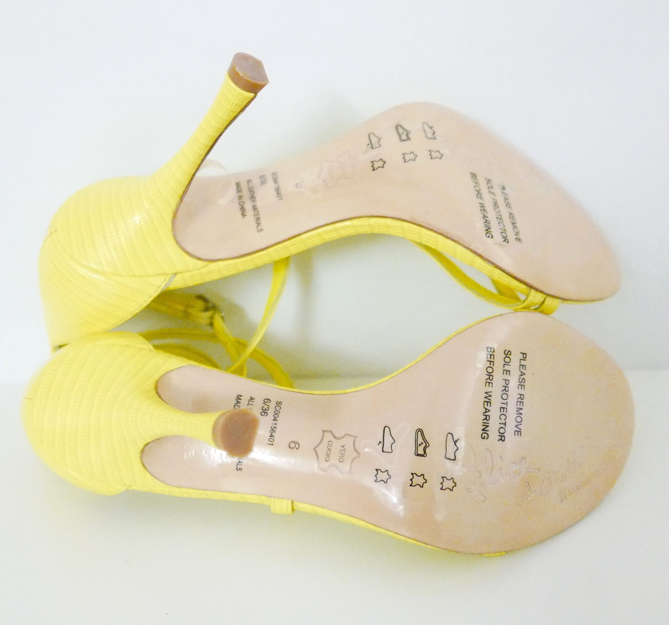 Alice + Olivia Alice & Olivia Deidra Citron Yellow Sandals Size US 6 / IT 36 - 4 Thumbnail