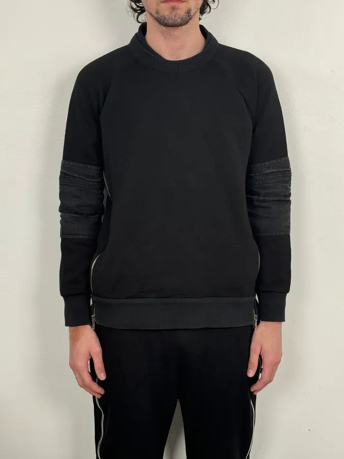 Givenchy AW2016 Givenchy Black Back-Zip Denim Sweater by Riccardo Tisci Size US M / EU 48-50 / 2 - 2 Thumbnail