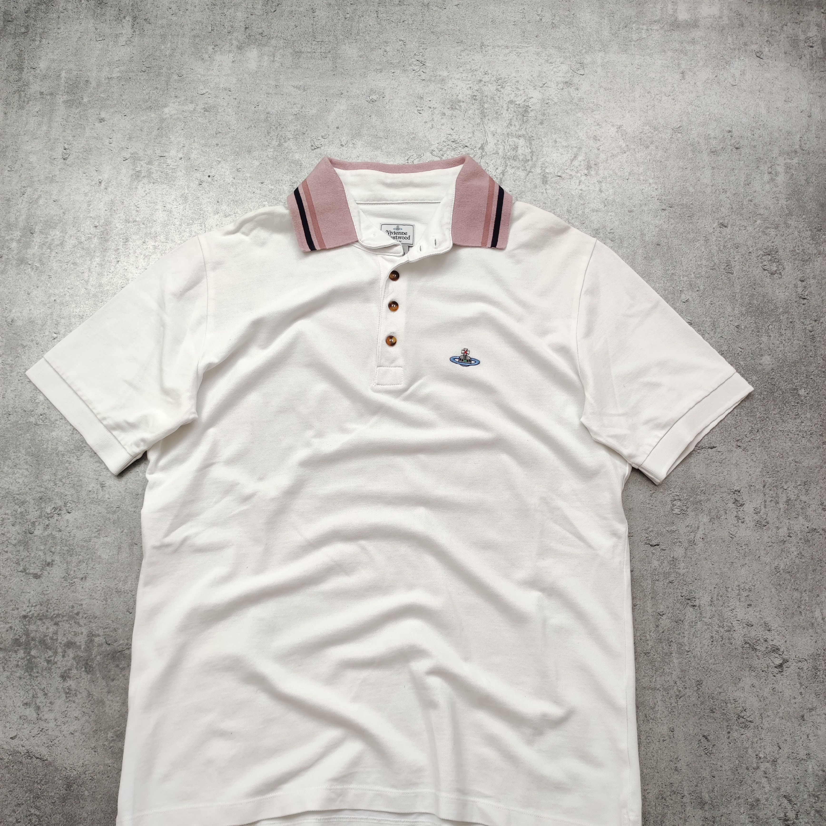 Vivienne Westwood Vivienne Westwood Classic Logo White Polo Shirt Size US XL / EU 56 / 4 - 2 Thumbnail