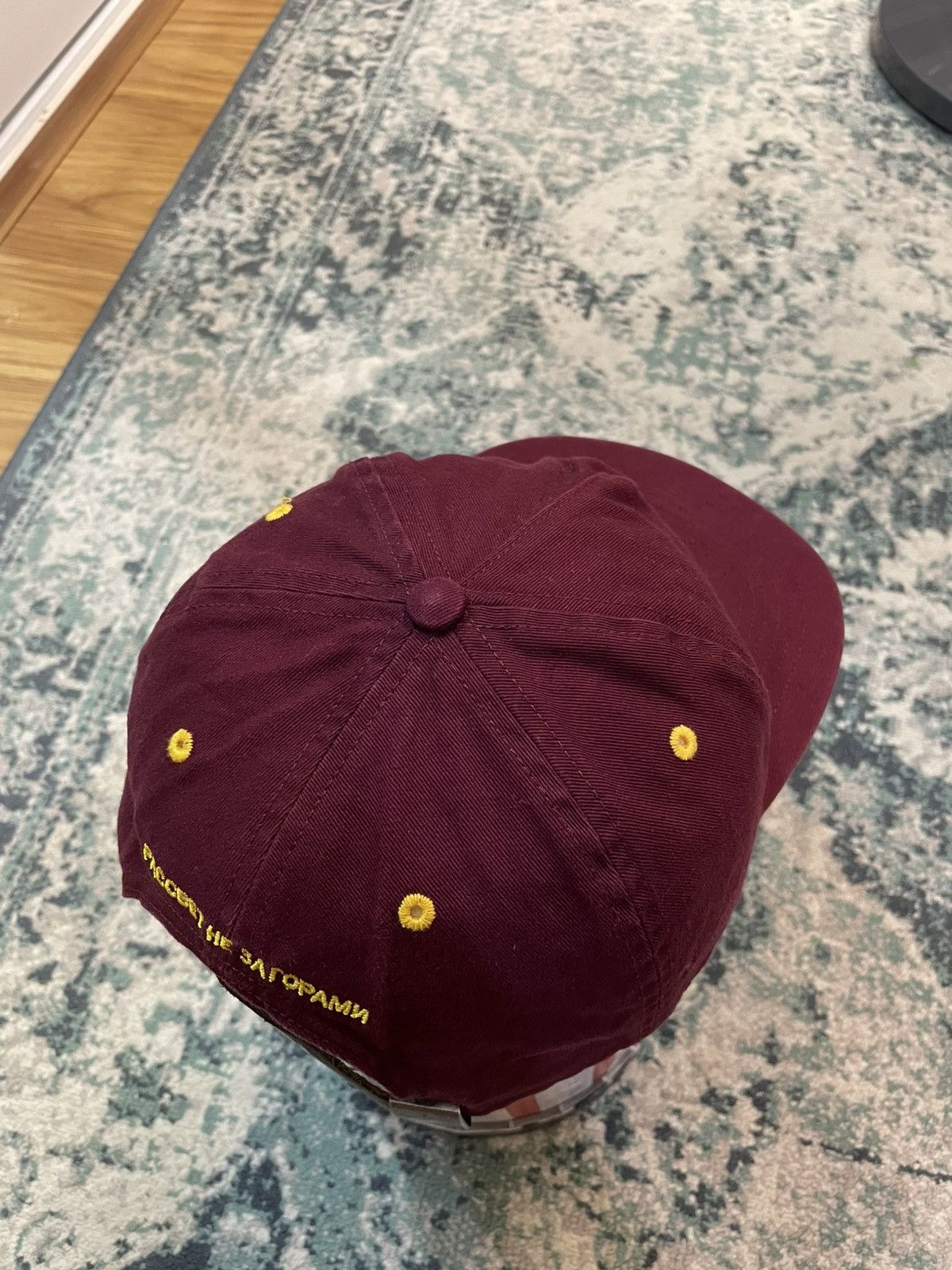 PACCBET SS23 Paccbet Burgundy Woven Leather Adjustable Hats Size ONE SIZE - 8 Thumbnail