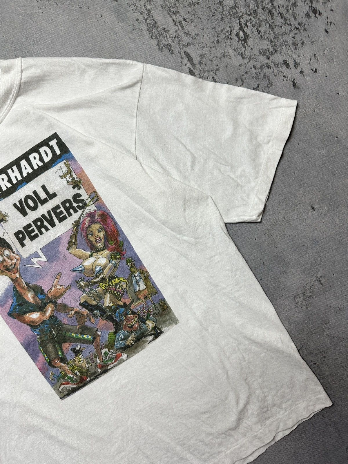 Vintage Tom Gerhardt Voll Pervers Tour ‘95 Humor Crazy Print 1995 Size US L / EU 52-54 / 3 - 8 Thumbnail