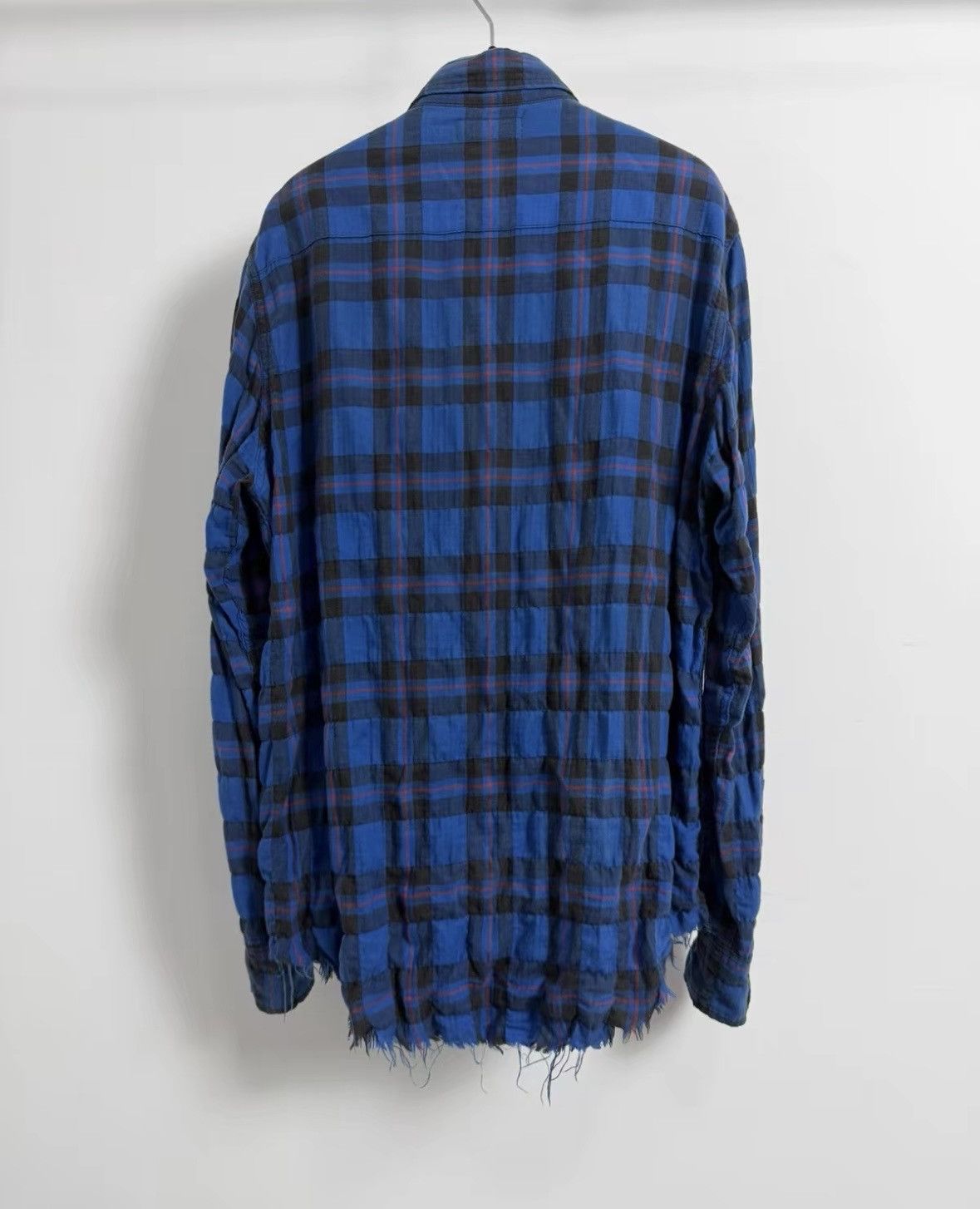 Saint Laurent Paris Saint Laurent Klein Blue Flannel Shirt with Fringes- wxx Size US L / EU 52-54 / 3 - 2 Thumbnail