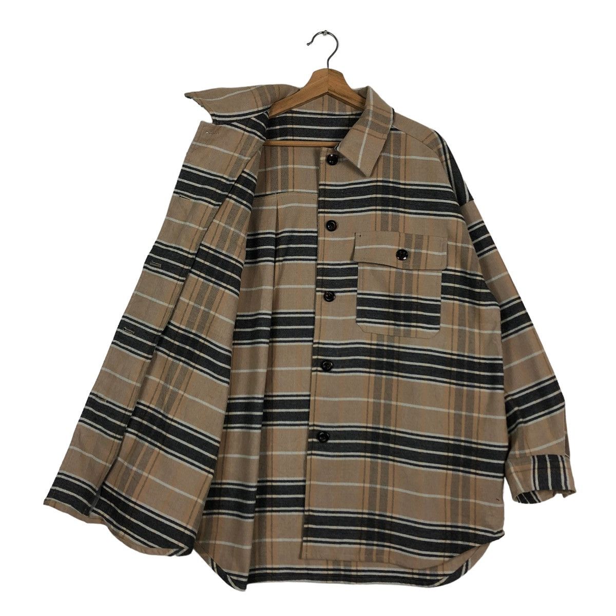 Flannel × Japanese Brand 🔥90’s Vintage Flannel Jacket Tartan Design GU Issey Miyake Size US XL / EU 56 / 4 - 4 Thumbnail