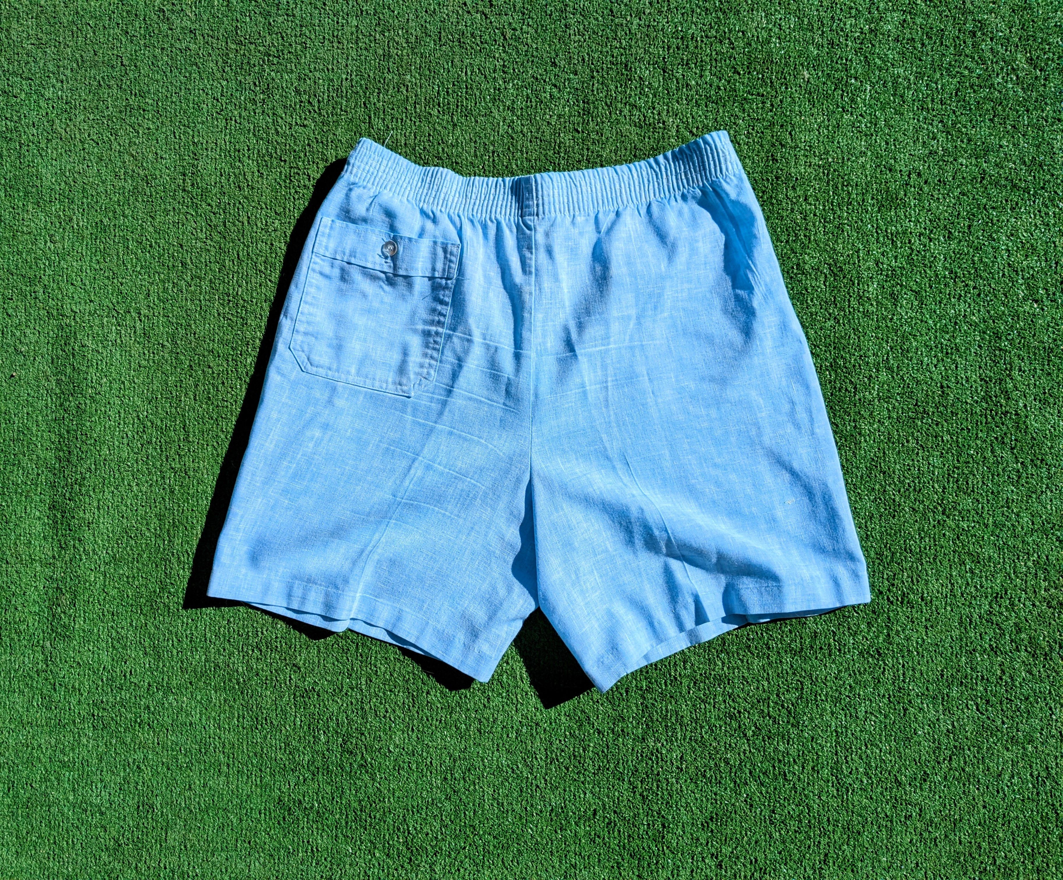 Vintage Vintage Ocean Blue Iolani Hawaii Flat Bermuda Cotton Shorts Size 30" / US 8 / IT 44 - 4 Thumbnail