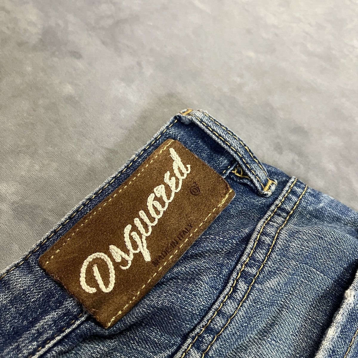 Number (N)ine Dsquared2 Distressed Light Wash Wide Leg Denim Kapital y2k Size US 27 - 11 Thumbnail