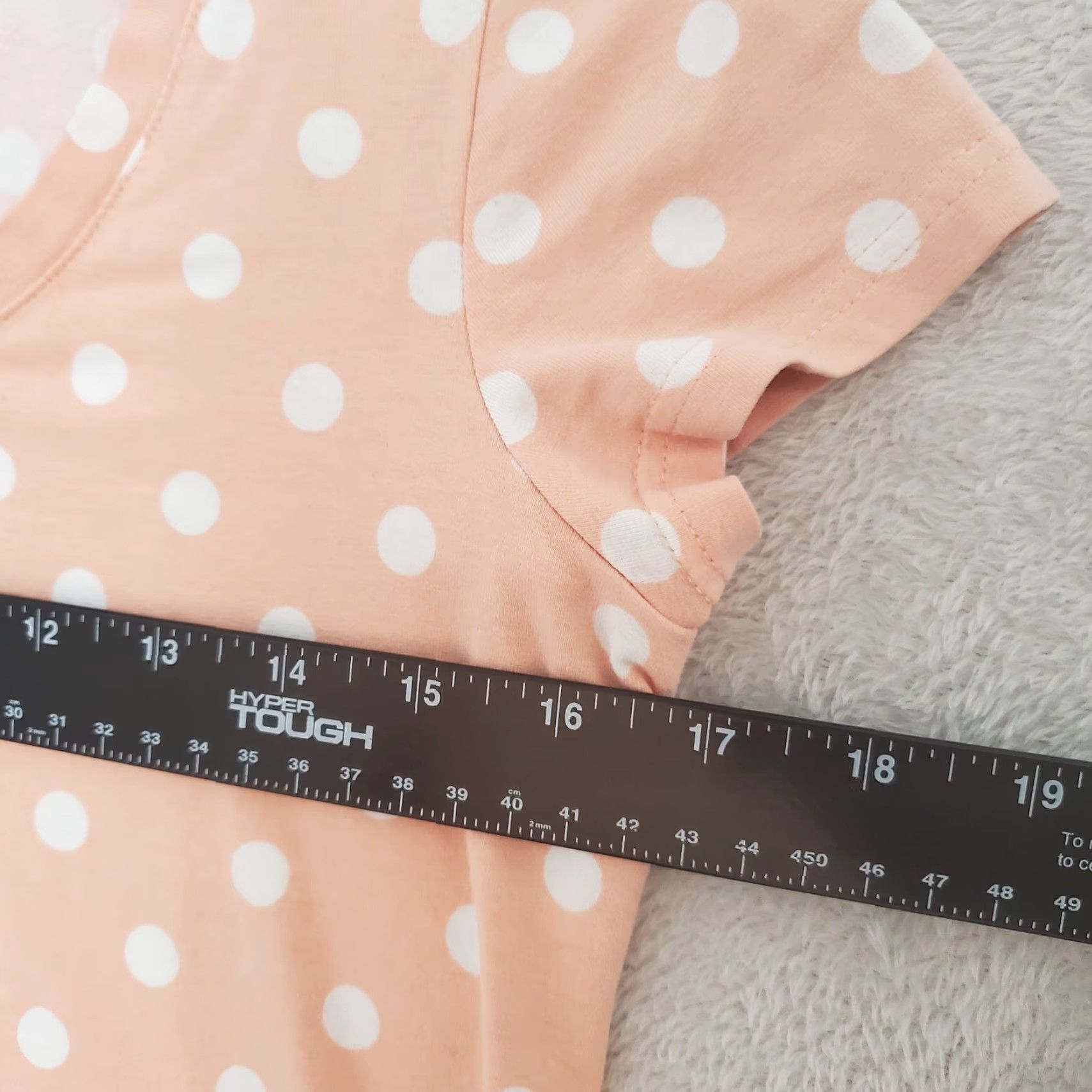 Vintage Garnet Hill Shirt Women XS Peach White Polka Dot Cap Sleeve Stretch Size XS / US 0-2 / IT 36-38 - 5 Thumbnail