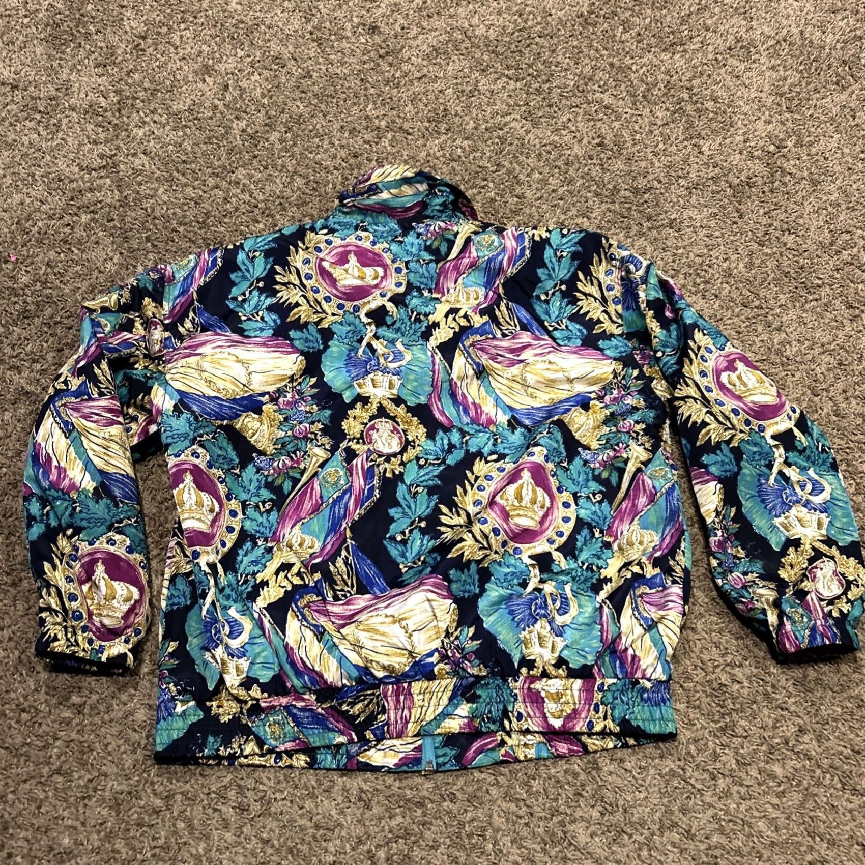 Vintage VINTAGE EVR Convertible Wind Breaker Jacket Womens M Purple Paisley Short Softshell Full Zip Pocket 1990s Outdoor Mens? Womens Size M / US 6-8 / IT 42-44 - 3 Thumbnail