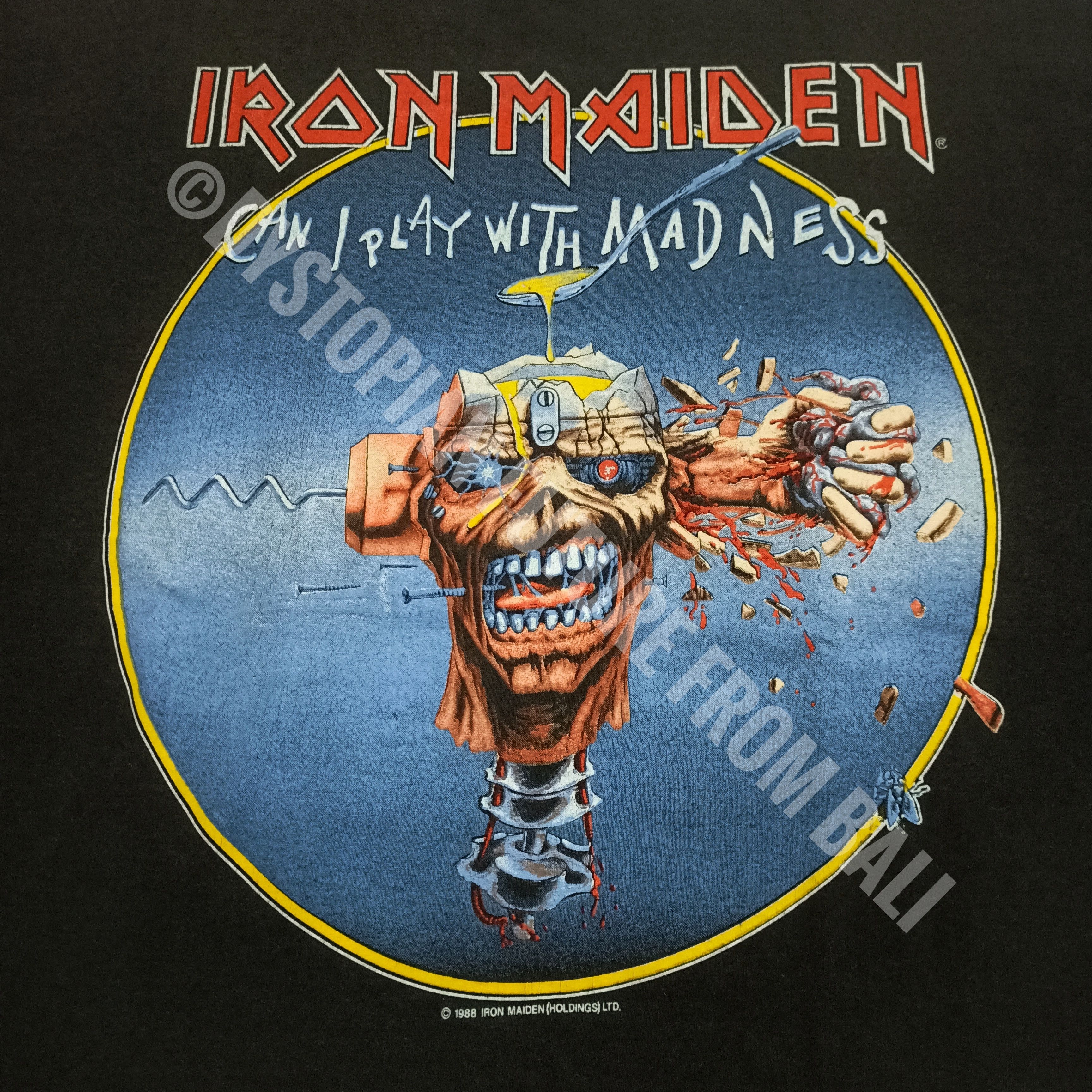 Iron Maiden Vintage 1988 Iron Maiden Can I Play With Madness Band Tshirt Size US L / EU 52-54 / 3 - 3 Thumbnail