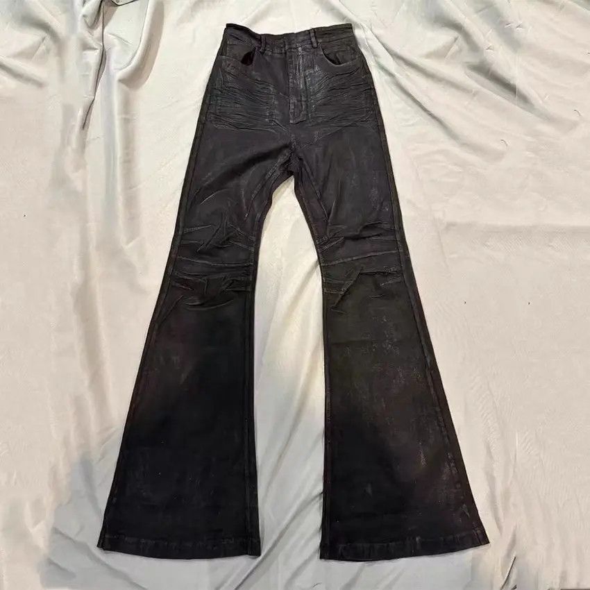 Designer × Japanese Brand Heavy duty hand brushed waxed vinyl coated jeans Size US 33 - 3 Thumbnail