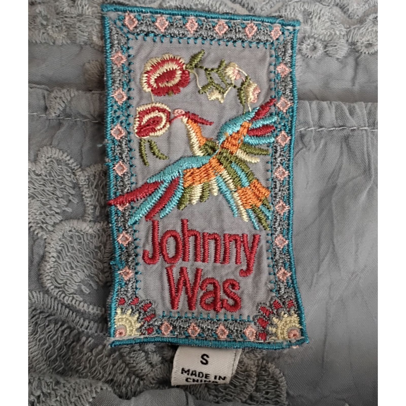 Johnny Was Johnny Was Embroidered Top Women's S Light Blue Gray Eyelets Size S / US 4 / IT 40 - 6 Thumbnail