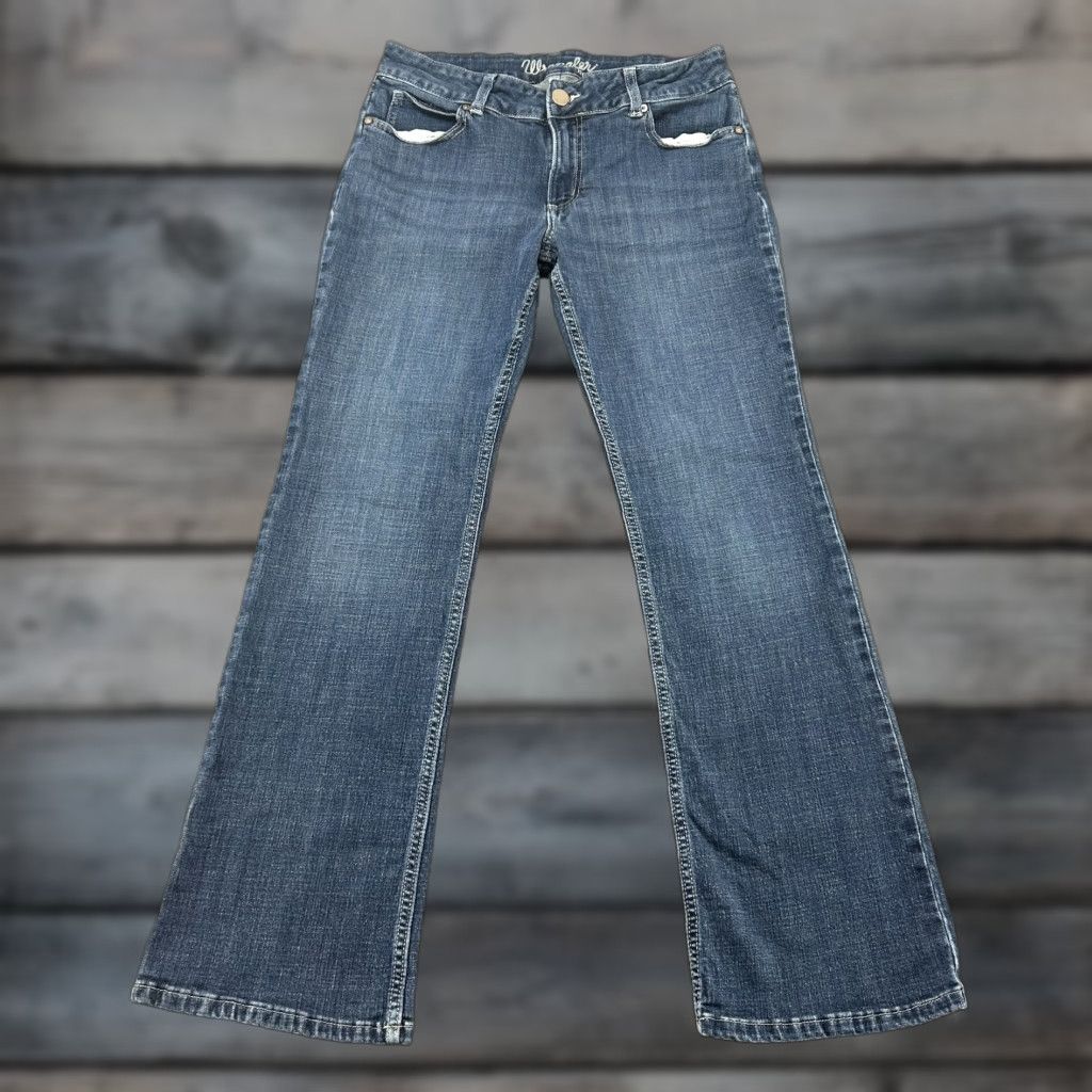 Wrangler Wrangler Jeans Womens 11 Jeans Bootcut Dark Wash Denim 32in 11x34 Blue Cotton Stretch Women Juniors Size 24" / US 00 / IT 34 - 1 Thumbnail
