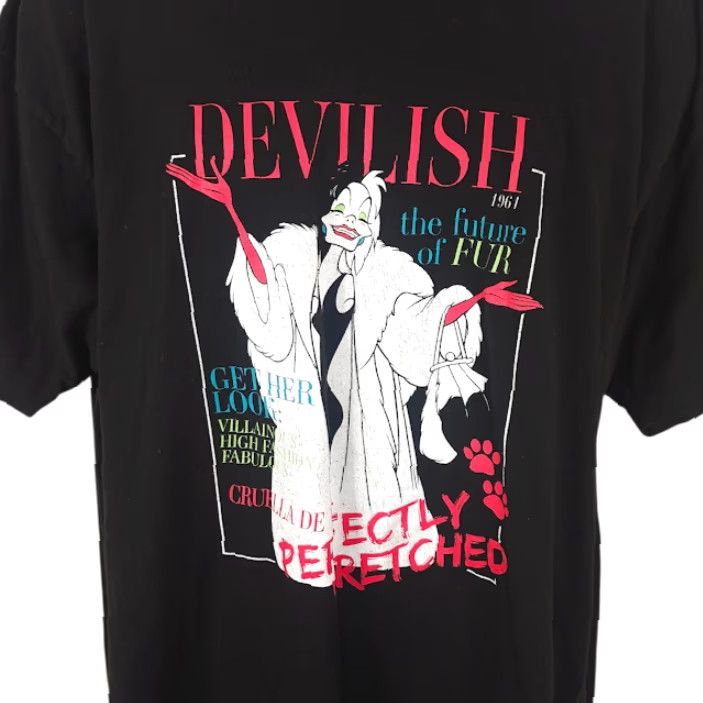 Disney Cruella De Vil Shirt Mens 3XL Black Disney Villains 101 Dalmatians Size US L / EU 52-54 / 3 - 2 Thumbnail