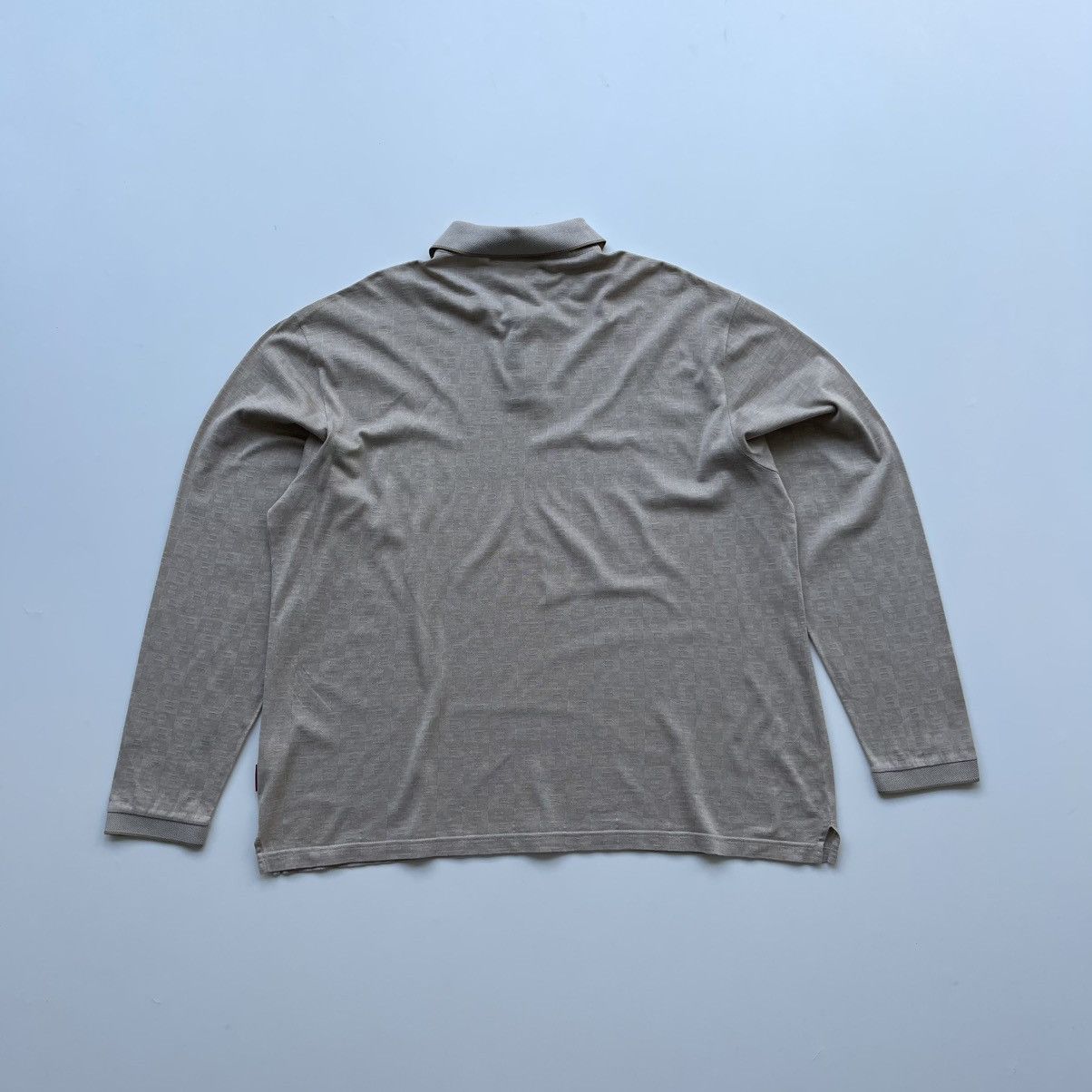 Bally × Vintage Bally Monogram Pure Cotton Polo Long Sleeve Vintage Beige Size US L / EU 52-54 / 3 - 3 Thumbnail