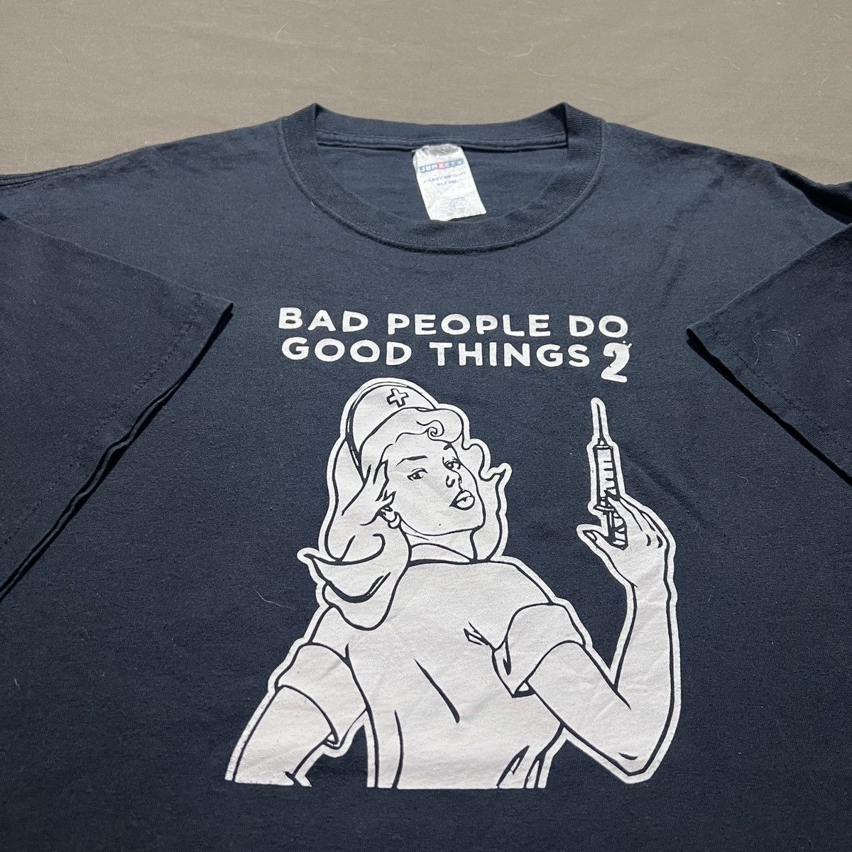 Vintage Y2K BAD PEOPLE DO GOOD THINGS 2 Nurse Humor Funny Graphic2XL Size US XXL / EU 58 / 5 - 1 Thumbnail