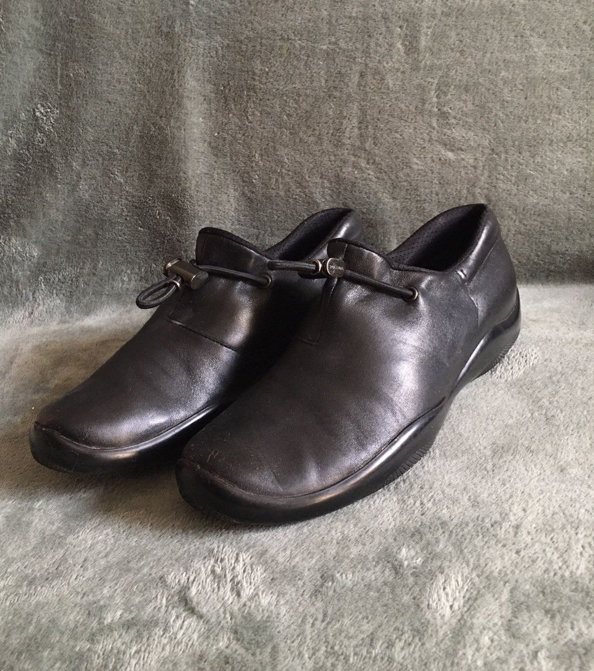 Prada Prada Toblach Black Leather Low Top Sneakers Size 38.5 Size US 8.5 / IT 38.5 - 3 Thumbnail