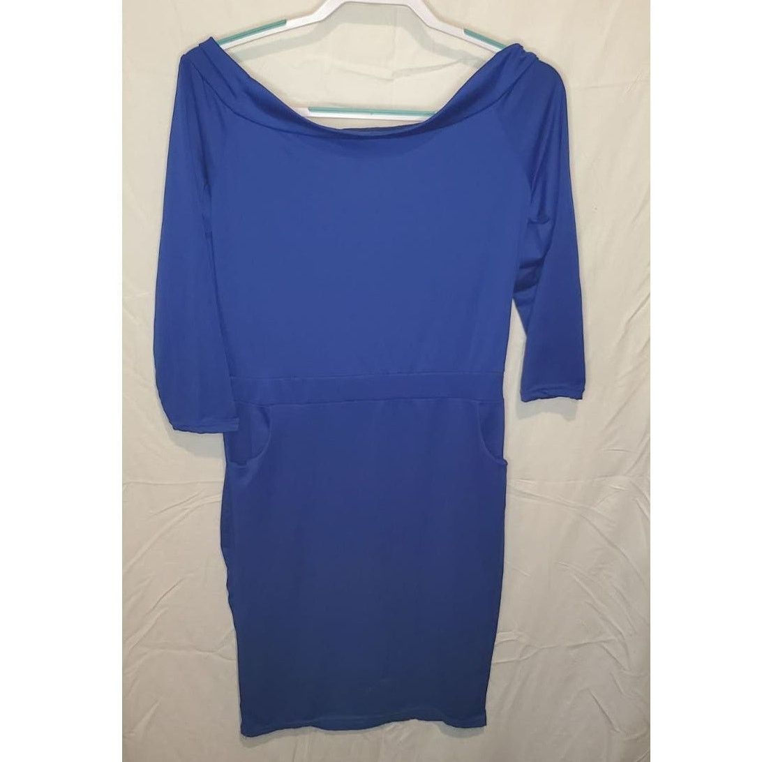 Other Blue Off-Shoulder Bondage Dress with Pockets Size XL Size XL / US 12-14 / IT 48-50 - 1 Thumbnail