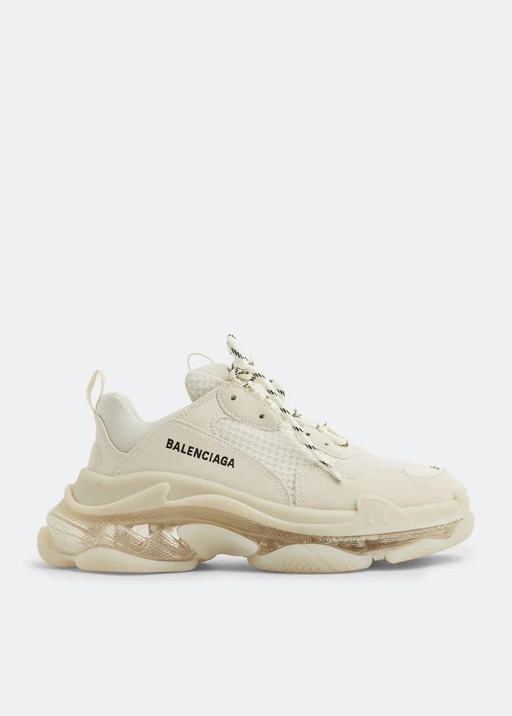 Balenciaga o1w1db10526 Triple S Clear Sole Sneakers in Beige Size US 12 / IT 42 - 1 Thumbnail