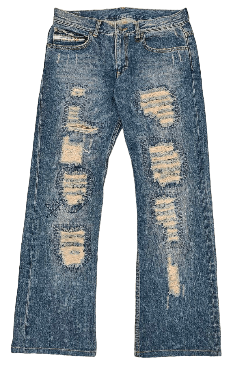 Japanese Brand Nicole Club Distressed Denim Size US 33 - 2 Thumbnail