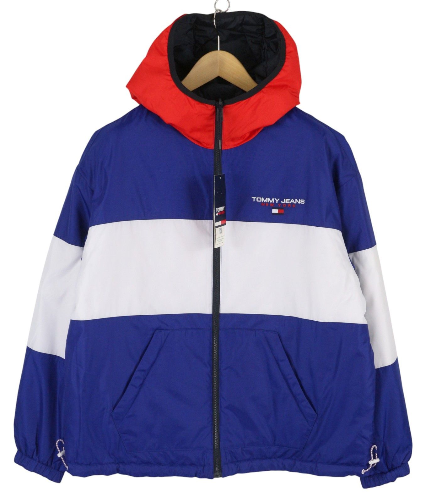 Tommy Hilfiger REVERSIBLE QUILTED M Blue Quilted Hooded Zip Jacket 86388 Size US M / EU 48-50 / 2 - 1 Thumbnail