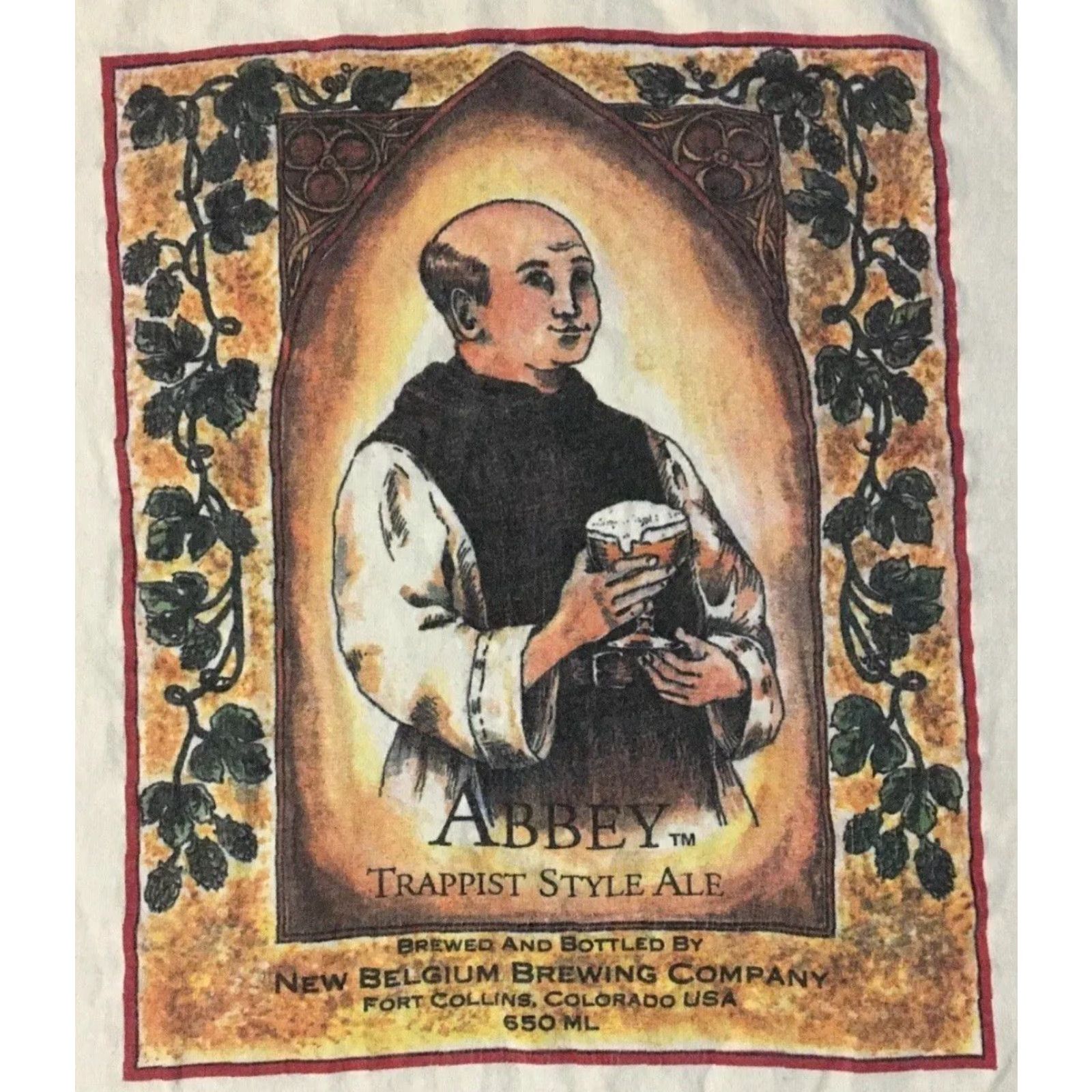 Vintage VINTAGE Abbey Ale Faded Promo Shirt XL Beige 90s 80s Bar Biker Punk Grunge USA USA Beer Drinking Cartoon Retro Graphic Tee Men Shirt Size US XL / EU 56 / 4 - 2 Thumbnail