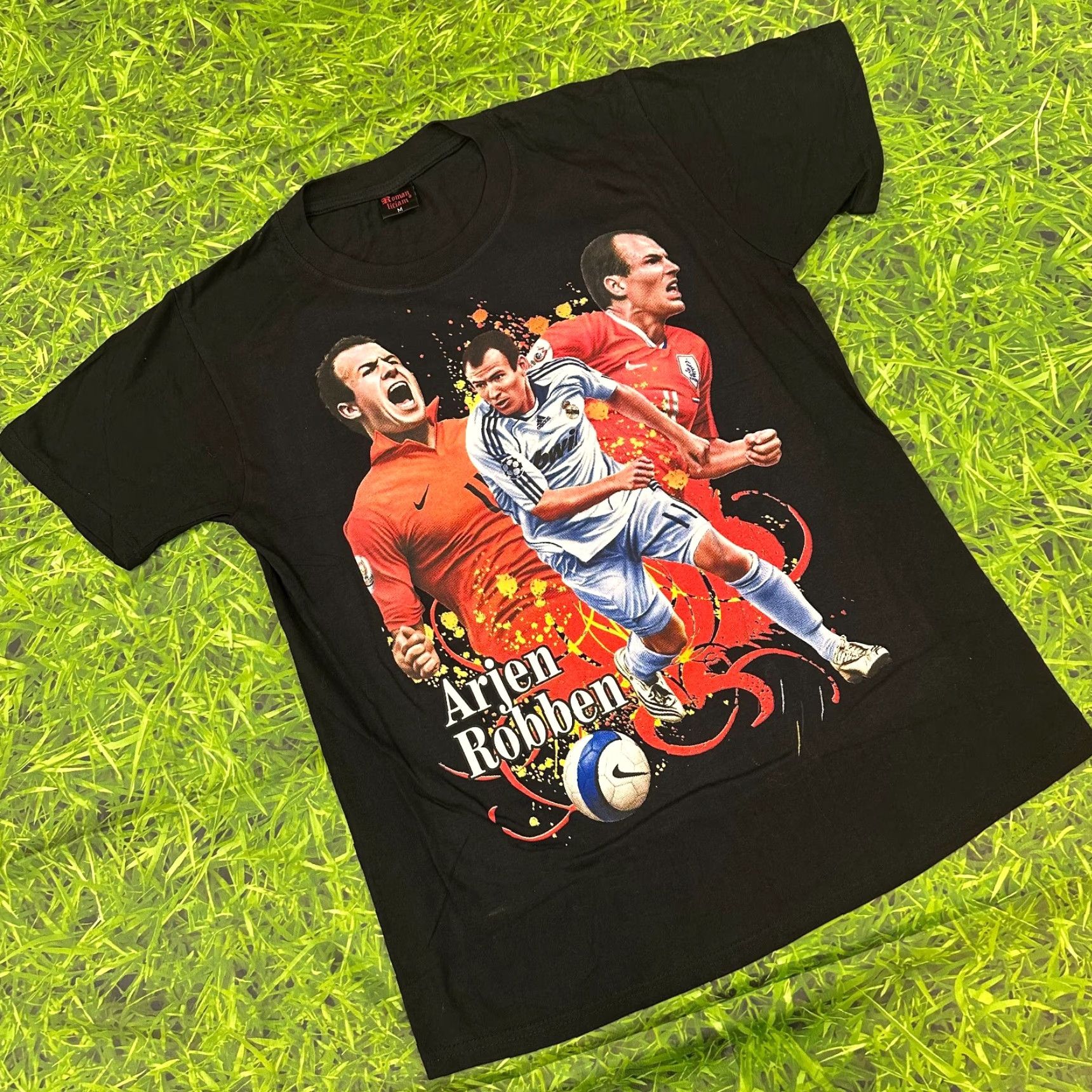 Vintage Arjen Robben AOP Tee Mens Medium Bayern Munich Soccer Star Graphic Shirt Size US M / EU 48-50 / 2 - 2 Thumbnail