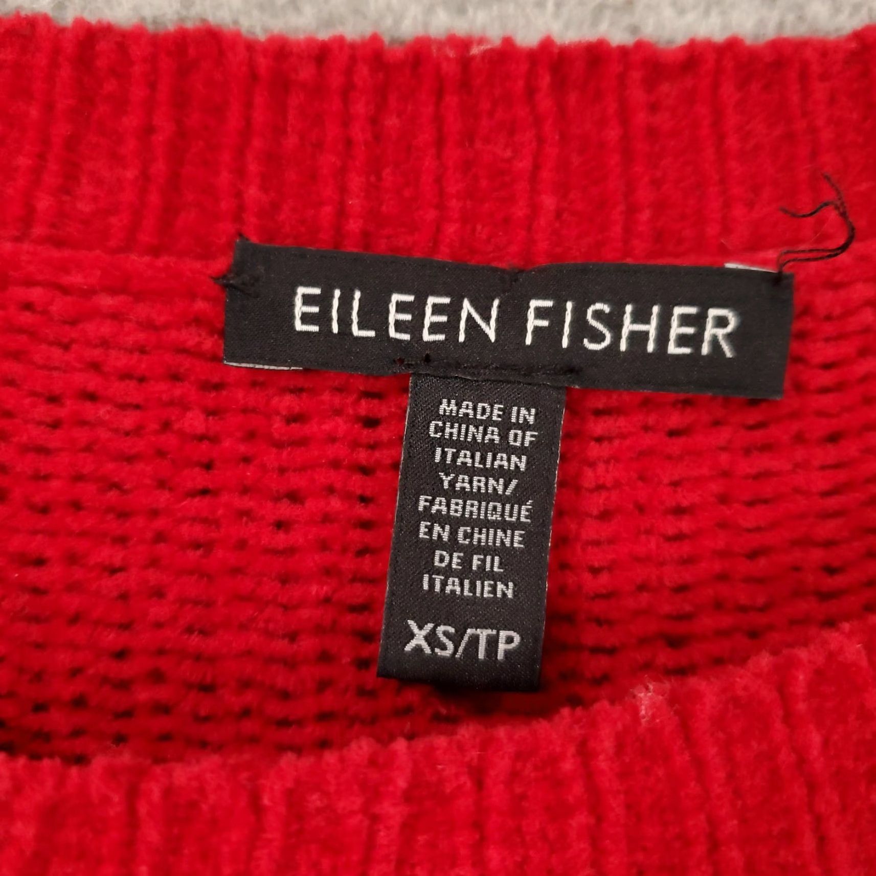 Eileen Fisher Eileen Fisher Sweater Women XS Red Solid Knit Long Sleeve Pullover V-Neck Casual Womens Size XS / US 0-2 / IT 36-38 - 7 Thumbnail