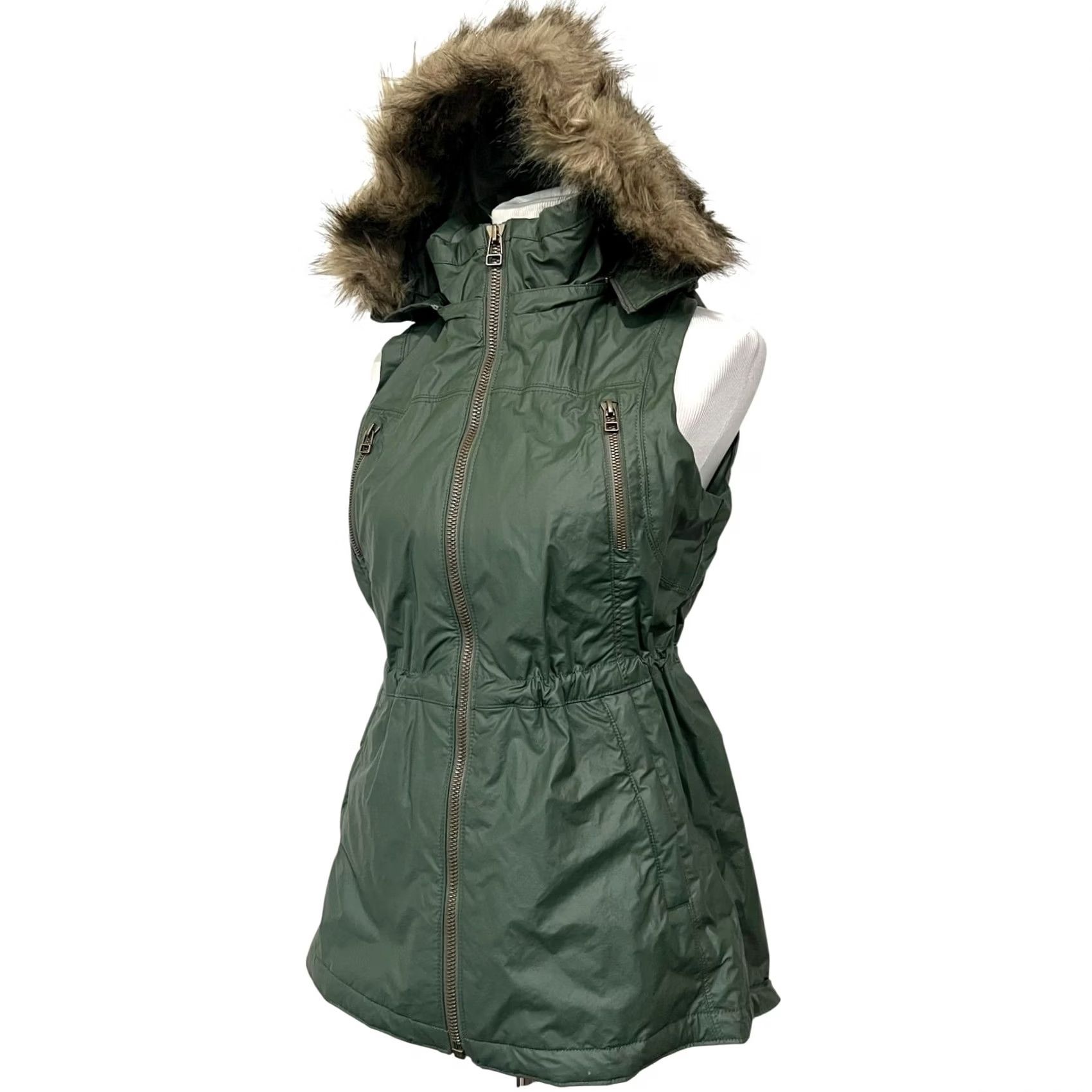 Athleta VINTAGE Athleta Alpine Air Vest Coat Jasper Green Women’s SMALL Removable Hood Size S / US 4 / IT 40 - 3 Thumbnail