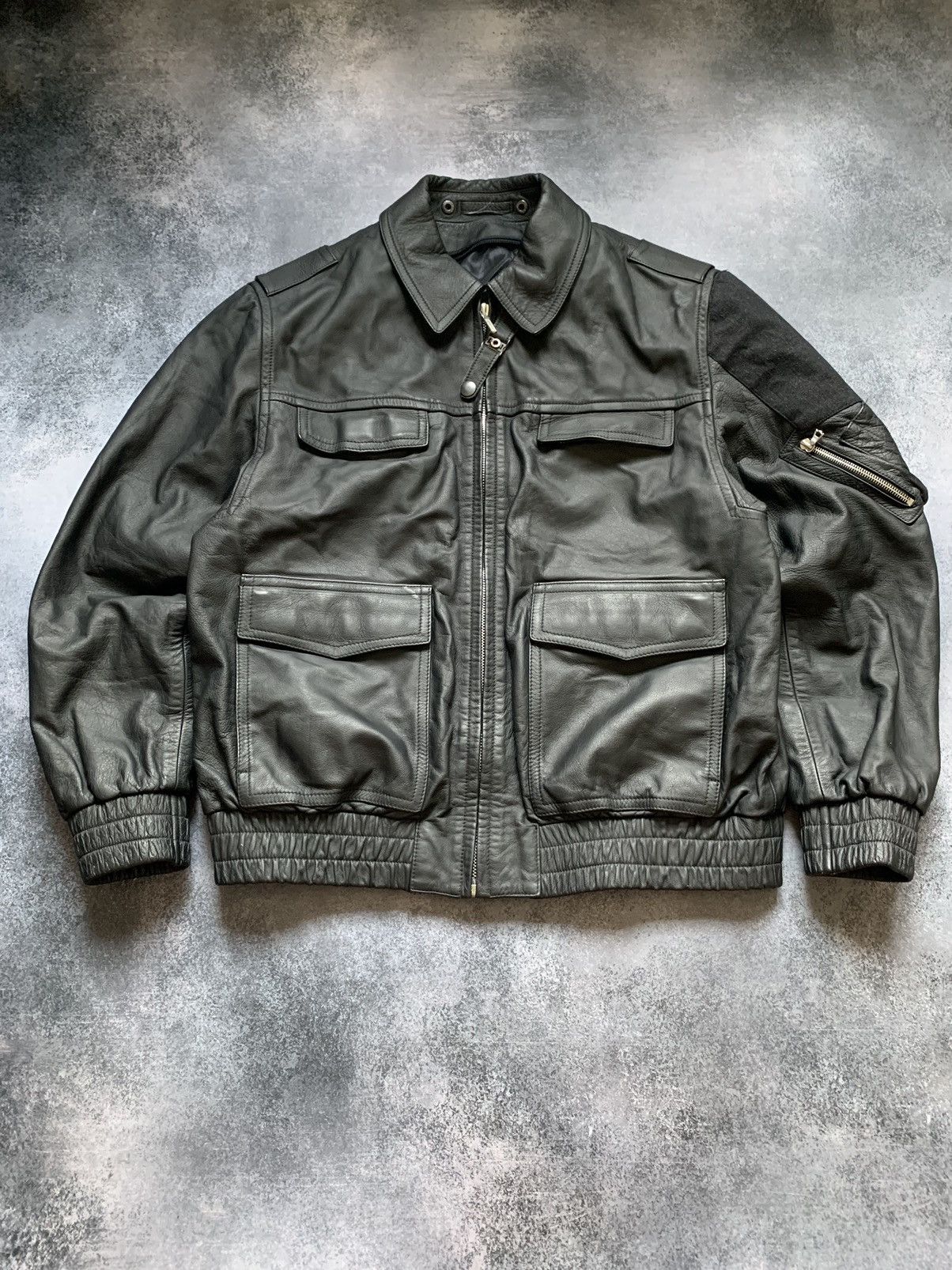 Hysteric Glamour Polizei Vintage OG German Leather Boxy Black Zip Jacket Rare Size US L / EU 52-54 / 3 - 10 Thumbnail