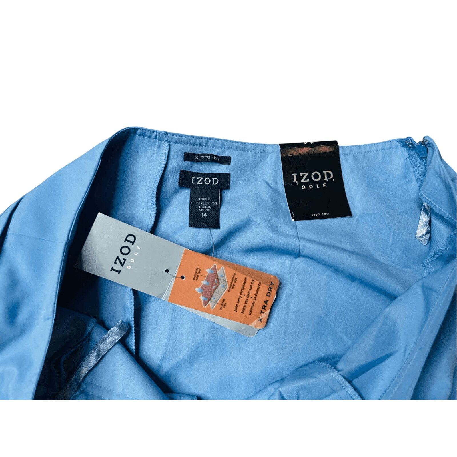 Izod Izod Golf X-Tra Dry Microfiber High Rise Blue Lake Skort 14 Size 36" / US 14 / IT 50 - 4 Thumbnail