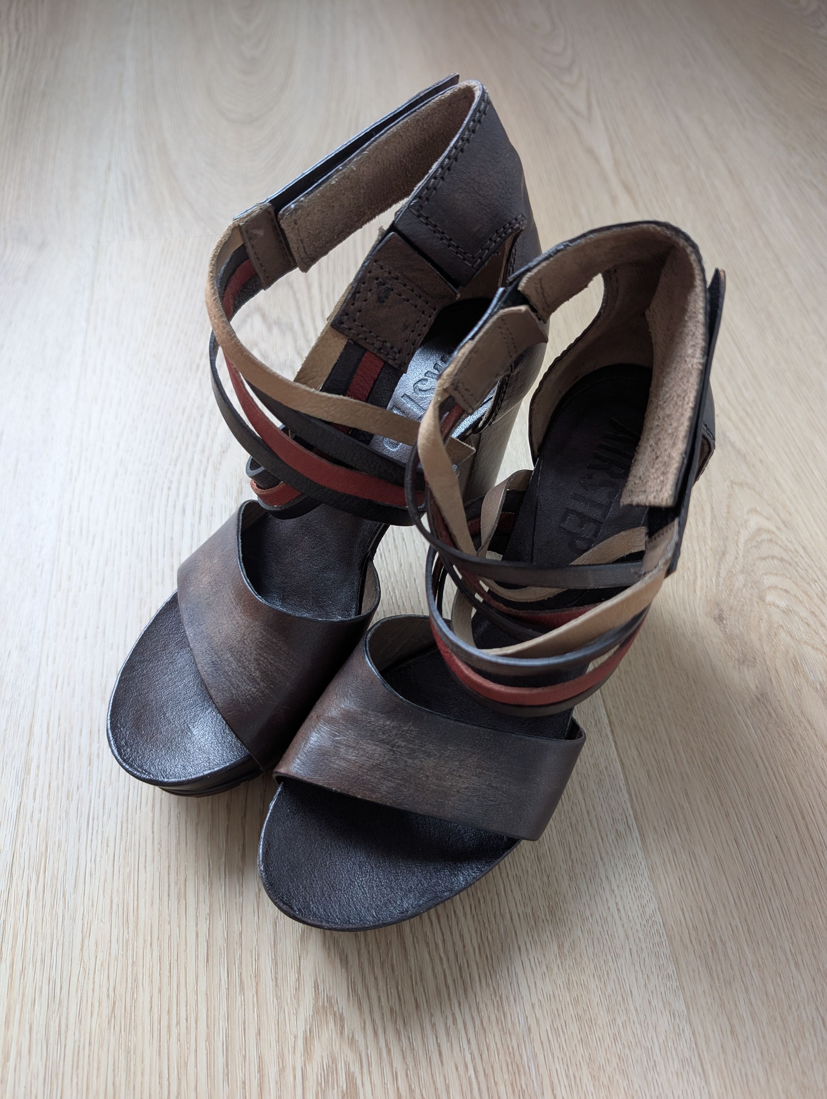 A.S.98 A.S. 98 Italian Womens Strappy Leather Heeled Sandals Size US 6 / IT 36 - 7 Thumbnail