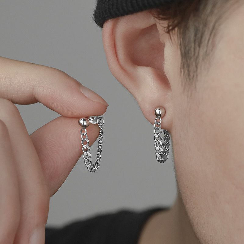 Jewelry × Sterling Silver One pairs Modern Earrings Gothic Punk Chrome Jewelry Spike Size ONE SIZE - 2 Thumbnail