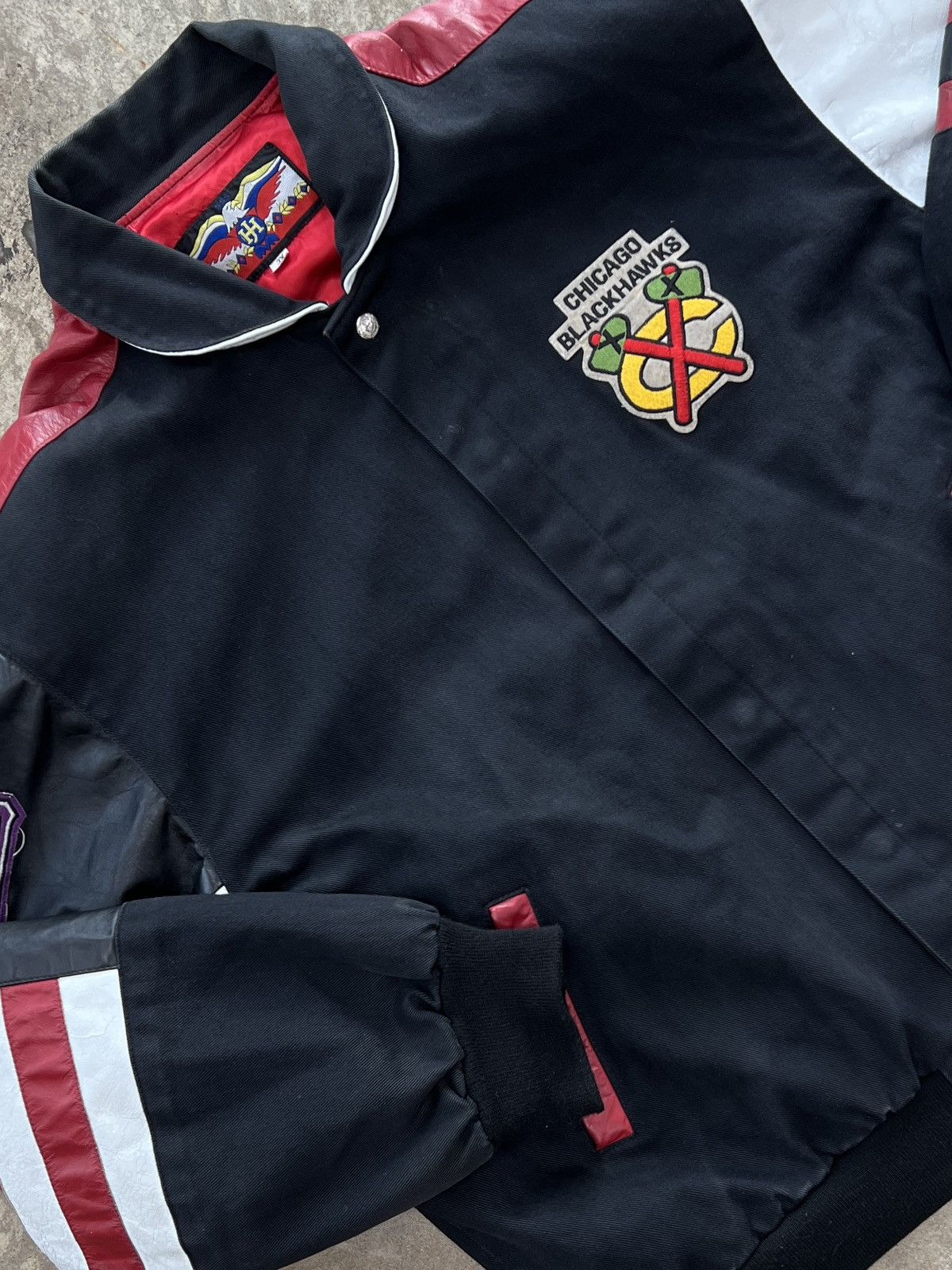 Jeff Hamilton Vintage Jeff Hamilton NHL Blackhawks Leather Jacket 3XL Size US XXL / EU 58 / 5 - 4 Thumbnail