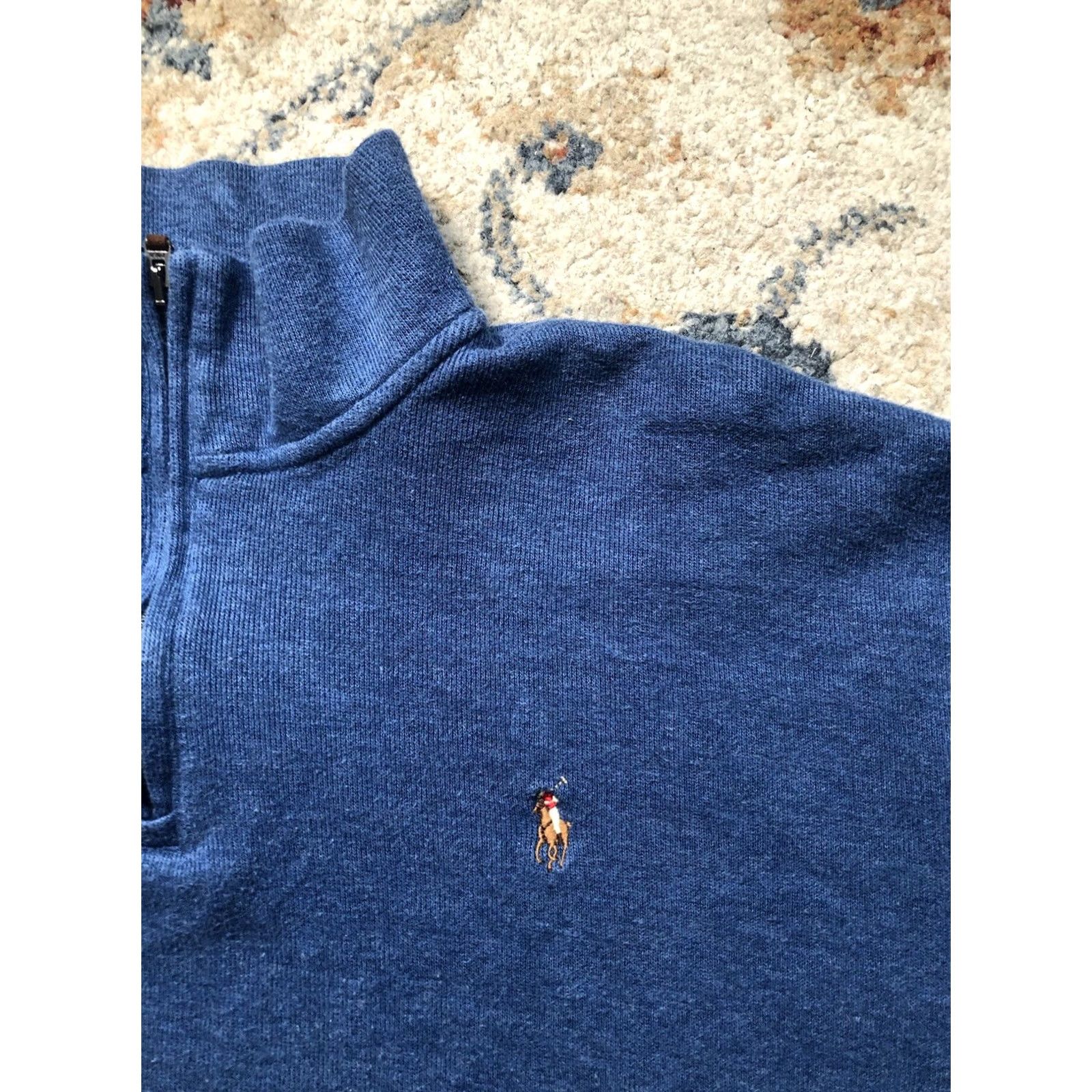 Polo Ralph Lauren Ralph Lauren Polo Estate Rib Sweater Mens XL Blue 1/4 Zip Logo Pony Golf Pullover Size US XL / EU 56 / 4 - 6 Thumbnail