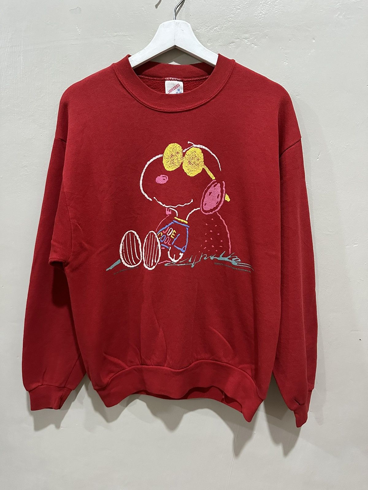 image of Jerzees x Peanuts Sweatshirt X Vintage in Red, Men's (Size Medium)