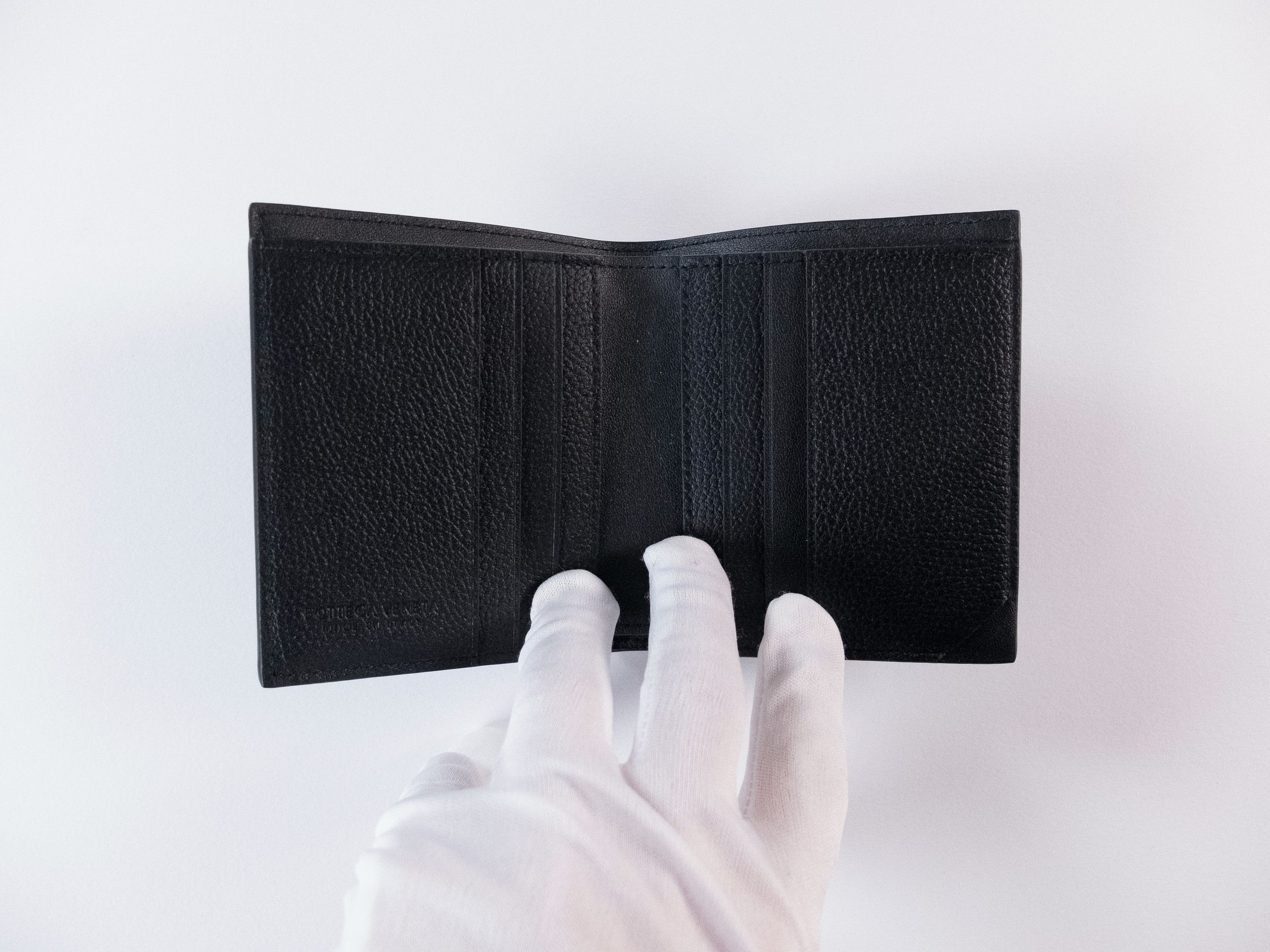 Bottega Veneta BOTTEGA VENETA black leather bifold wallet w intrecciato Size ONE SIZE - 5 Thumbnail