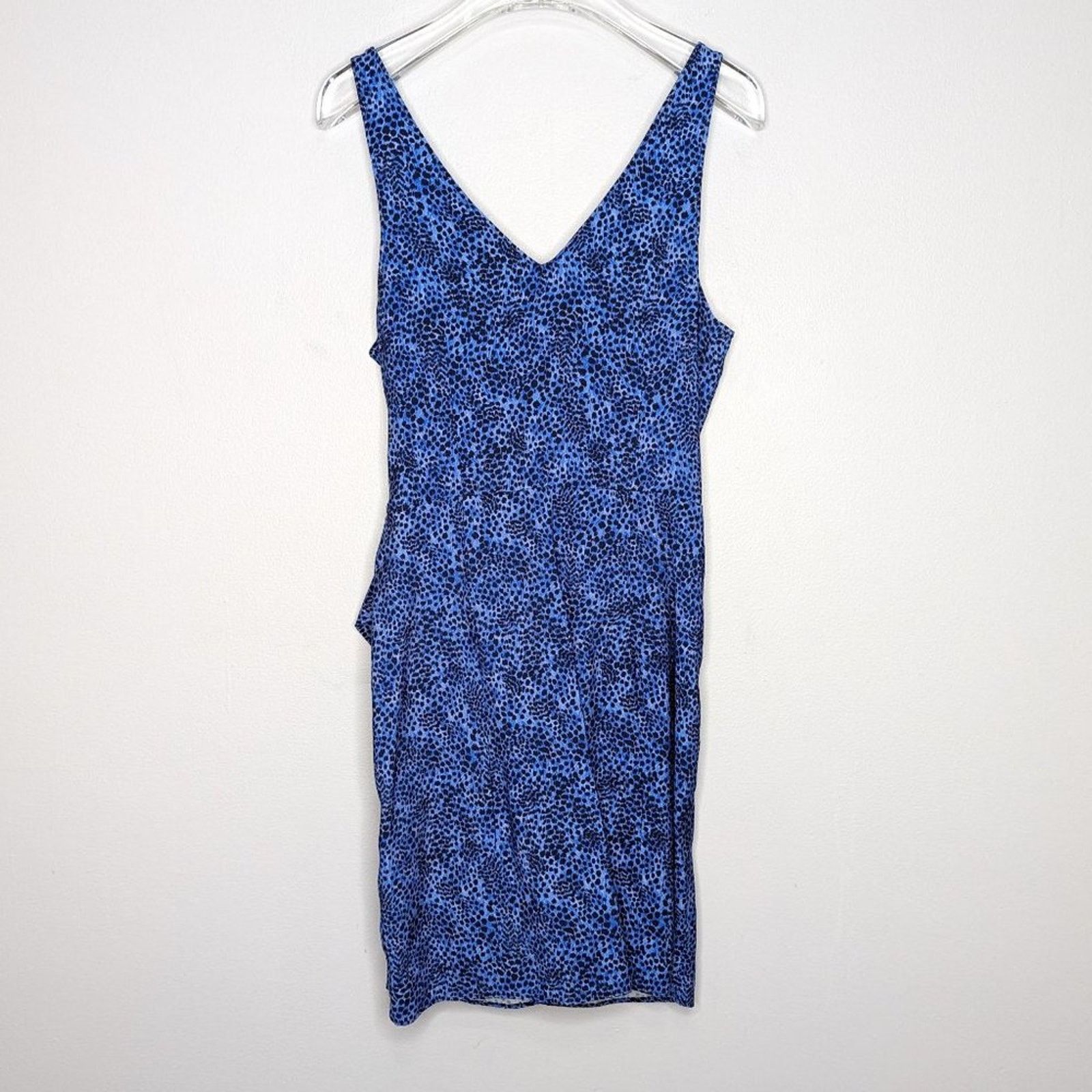 & Other Stories & Other Stories Blue Animal Print Sleeveless Mini Wrap Dress Size M / US 6-8 / IT 42-44 - 2 Thumbnail