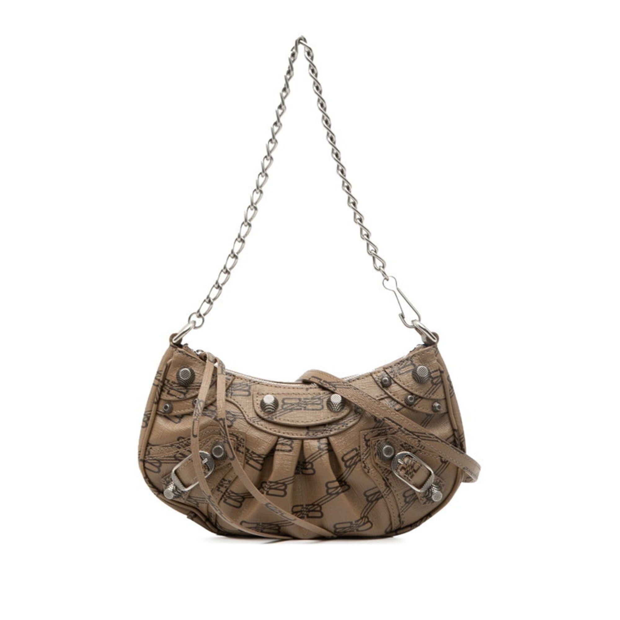 Balenciaga Balenciaga BB Monogram Lucagol Mini Crossbody Shoulder Bag Chain Handbag 2WAY 695814 Brown Leather Women's BALENCIAGA Size ONE SIZE - 1 Thumbnail