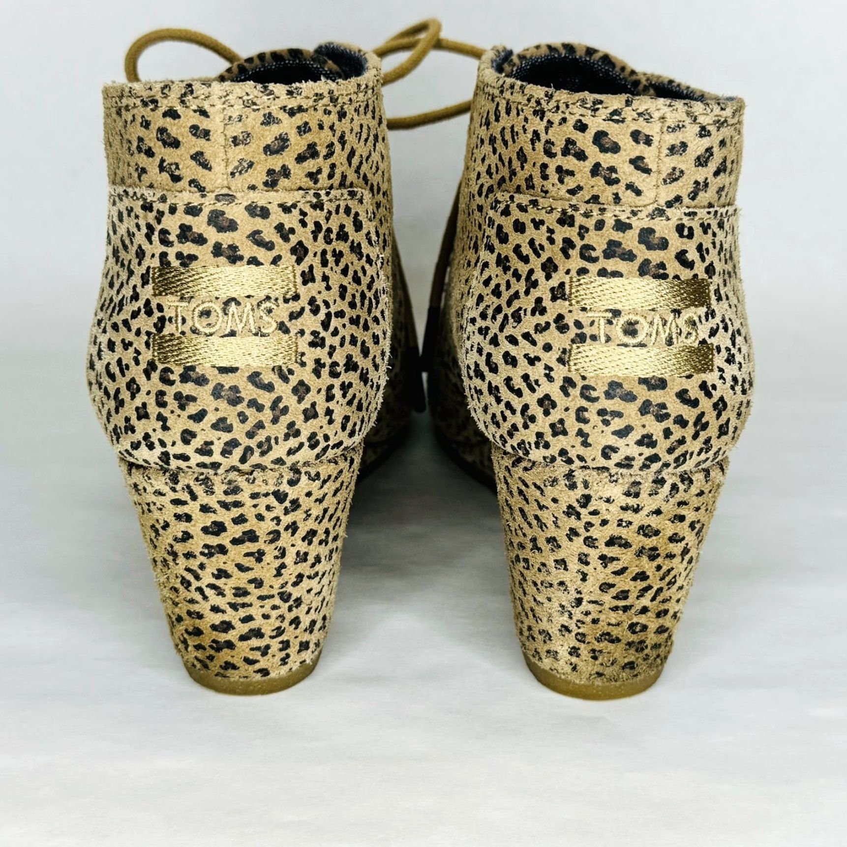 Toms TOMS Women’s Wedge Ankle Bootie Desert Leopard Animal Print Tie US Size 6.5 Boots Size US 5 / IT 35 - 6 Thumbnail