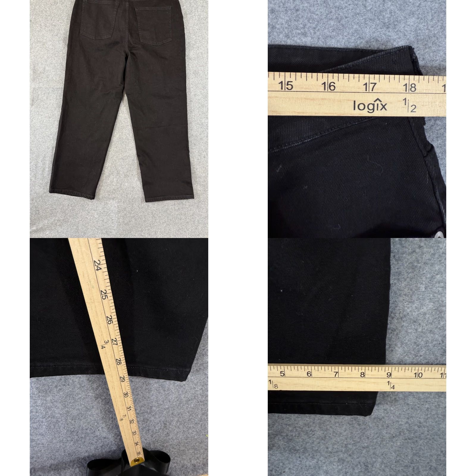 Everlane Everlane Jeans Womens 34R Black Denim Cotton Curvy High Waist Straight Leg Jeans Size 24" / US 00 / IT 34 - 9 Thumbnail