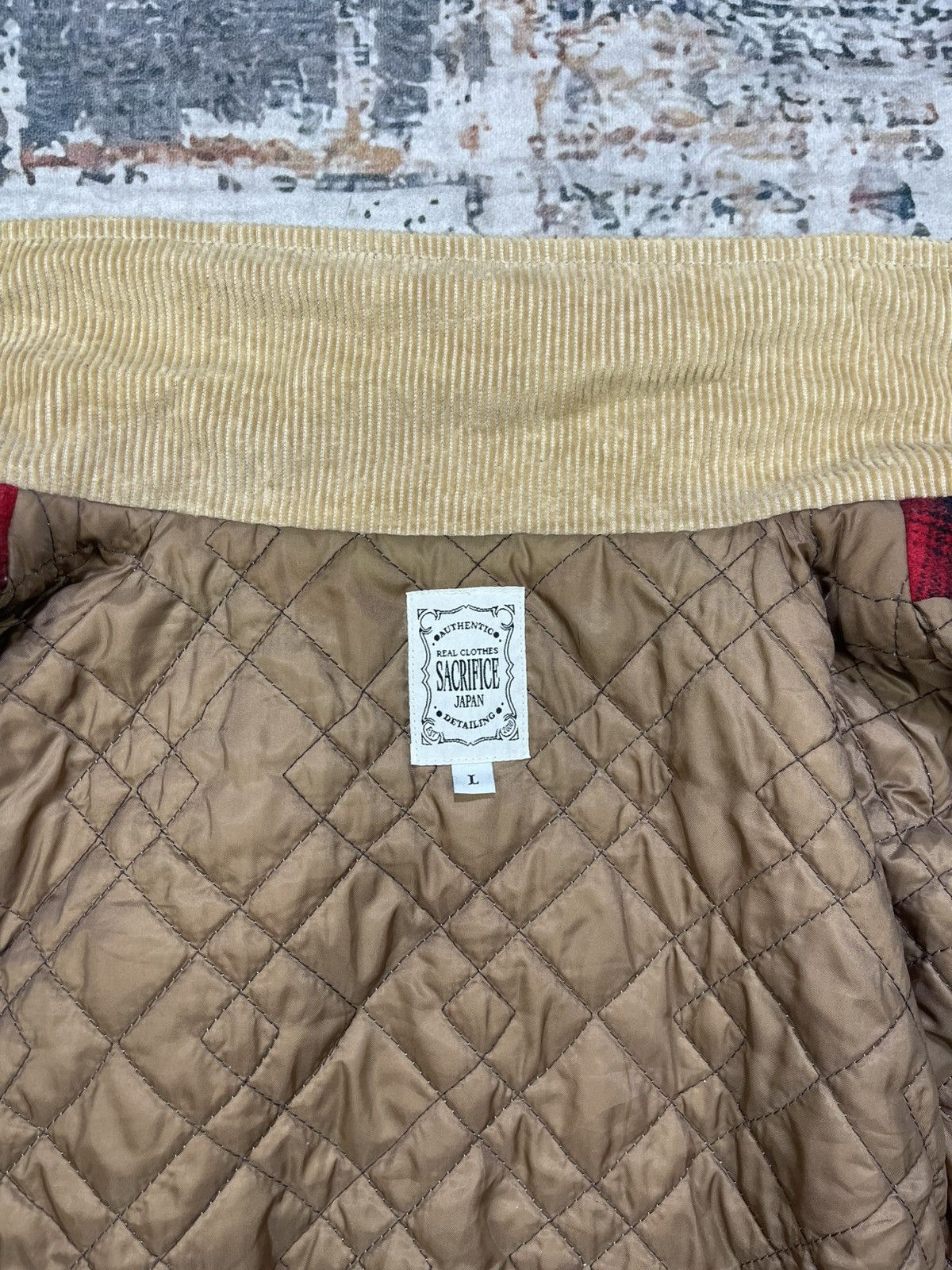 Japanese Brand Sacrifice Japan Plaid Wool Leather Trim Hunting Jacket Size US M / EU 48-50 / 2 - 17 Thumbnail