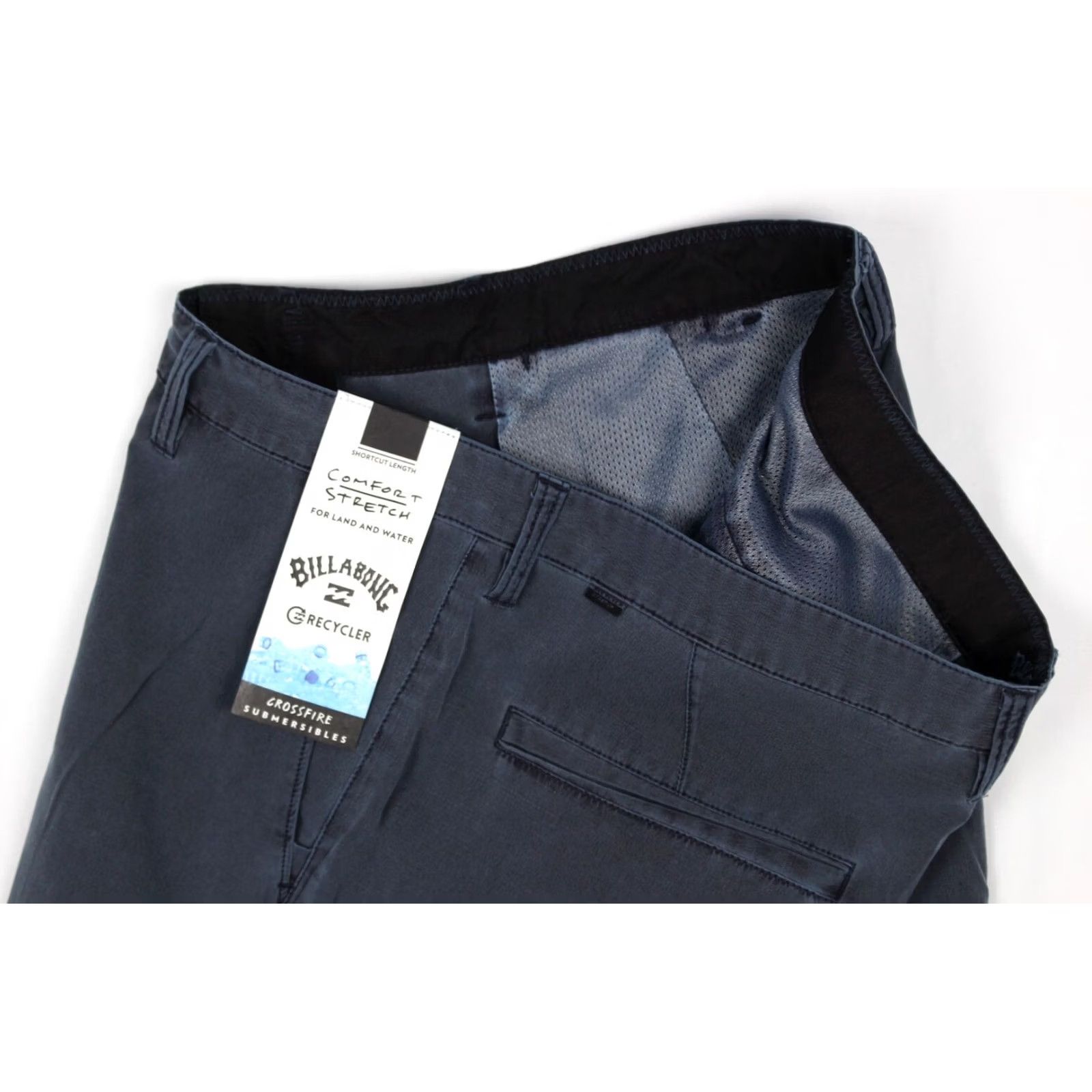 Billabong Billabong Men's Crossfire Wave Washed Shorts 36 Indigo Blue Mid Length Indigo Beach Outdoor Quick Dry Pockets Logo Zipper Size US 36 / EU 52 - 4 Thumbnail