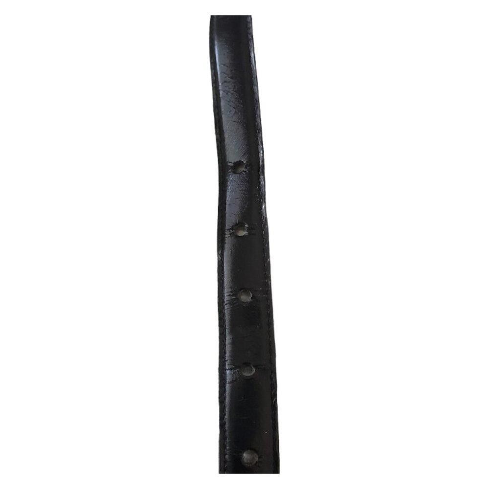 Designer JG Hook Black Leather Belt Size ONE SIZE - 6 Thumbnail