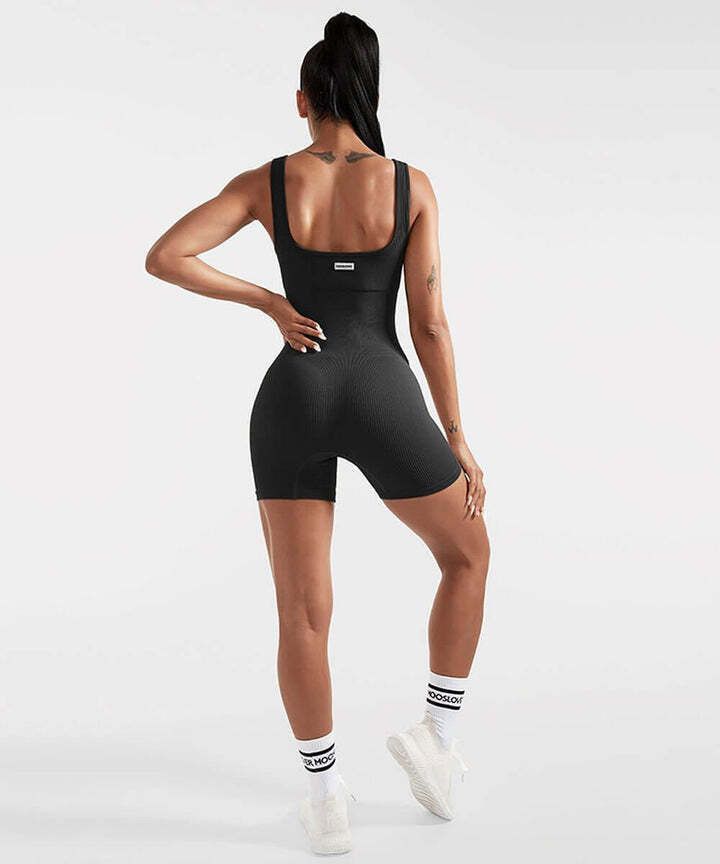 Other Mooslover Ribbed Tummy Control Seamless Romper in Black - S Size XXL / US 16-18 / IT 52-54 - 7 Thumbnail