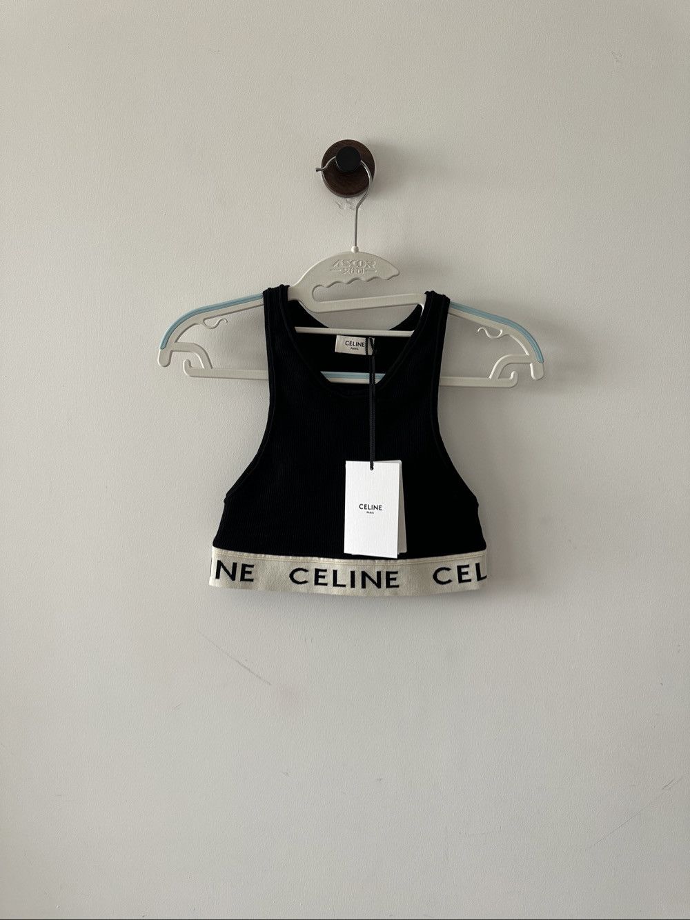 Celine Celine Logo Band Ribbed Crop Top Size XS Size XS / US 0-2 / IT 36-38 - 1 Thumbnail