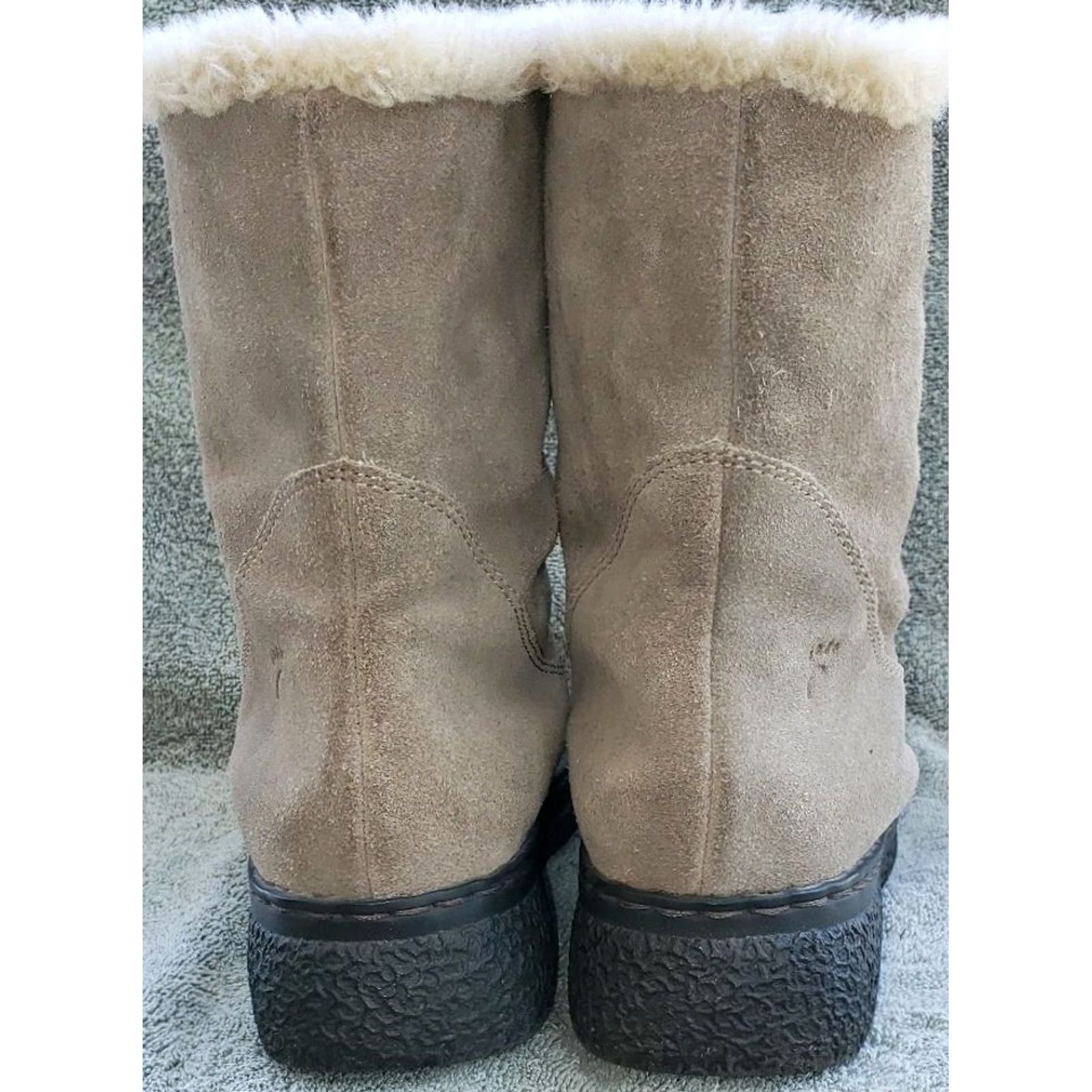 Vintage Bare Traps Whitney Women's Beige Shearling Lace-up Boots Size 9M Size US 10 / IT 40 - 7 Thumbnail