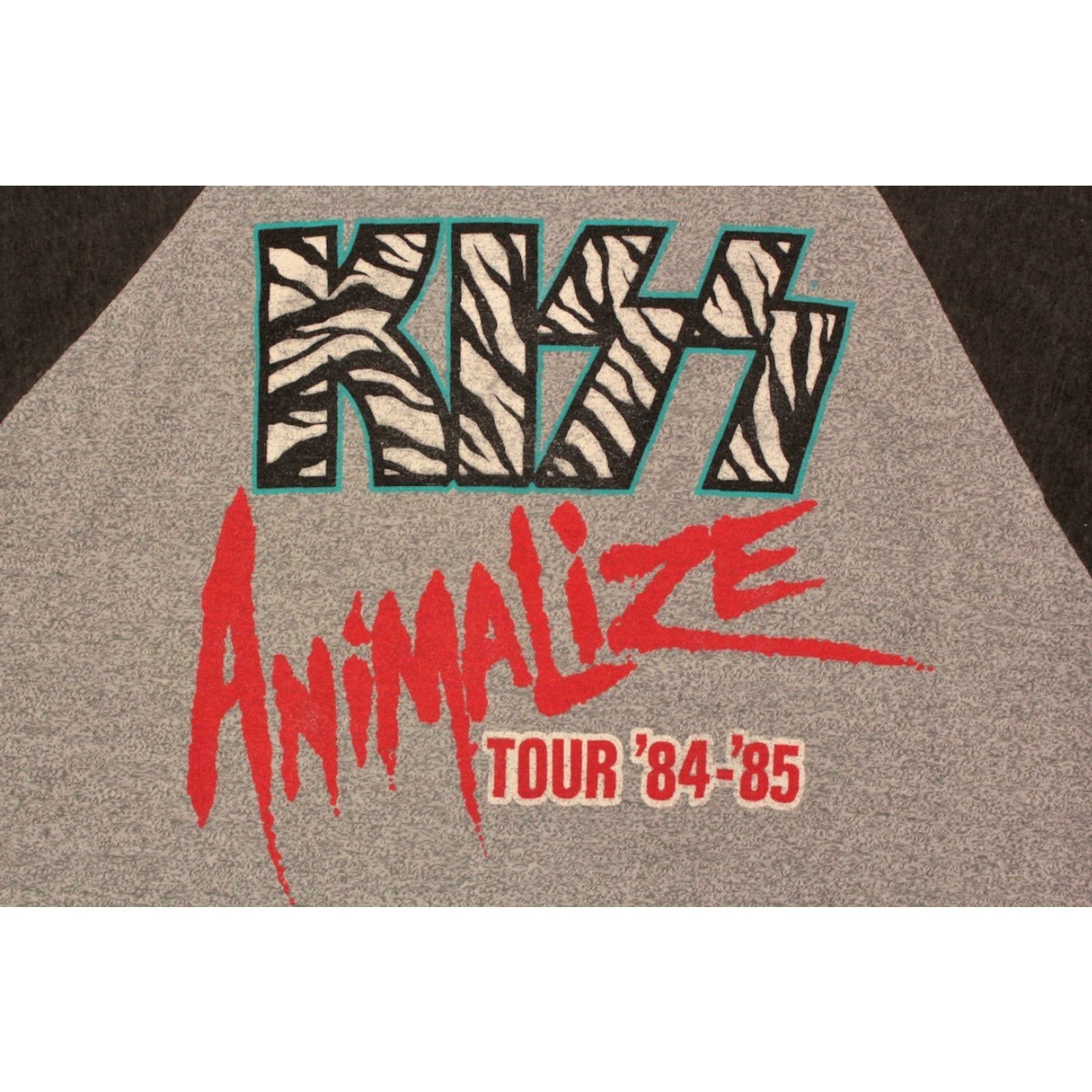 Vintage VINTAGE Men's Kiss Animalize Tour TShirt 1980s Rock Band T-shirt Sz M Grey 80s Size US M / EU 48-50 / 2 - 4 Thumbnail