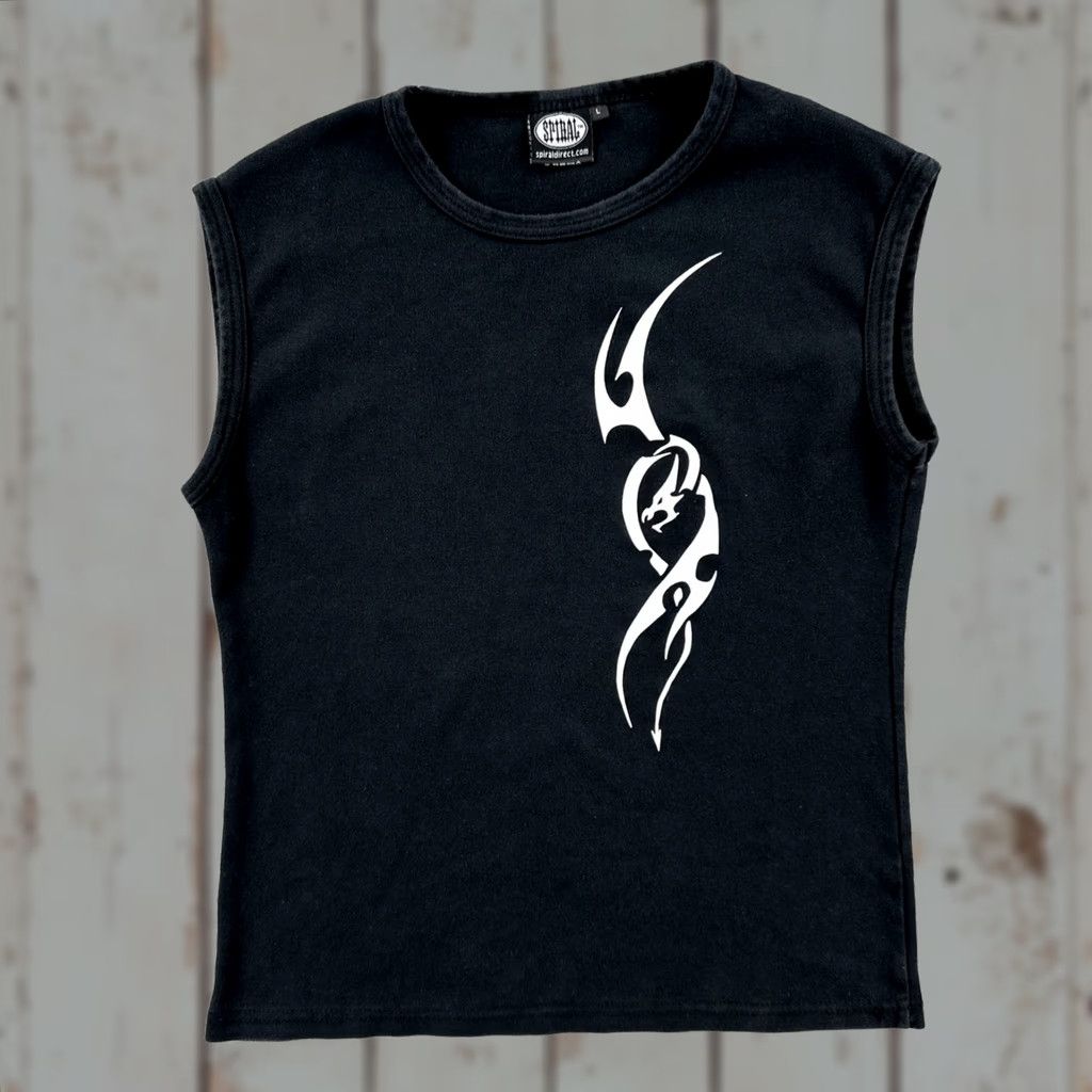 Vintage VINTAGE Spiral Direct Women’s Shirt Sleeveless Black L Crew Neck Tribal Art Y2K Tee Size L / US 10 / IT 46 - 1 Thumbnail