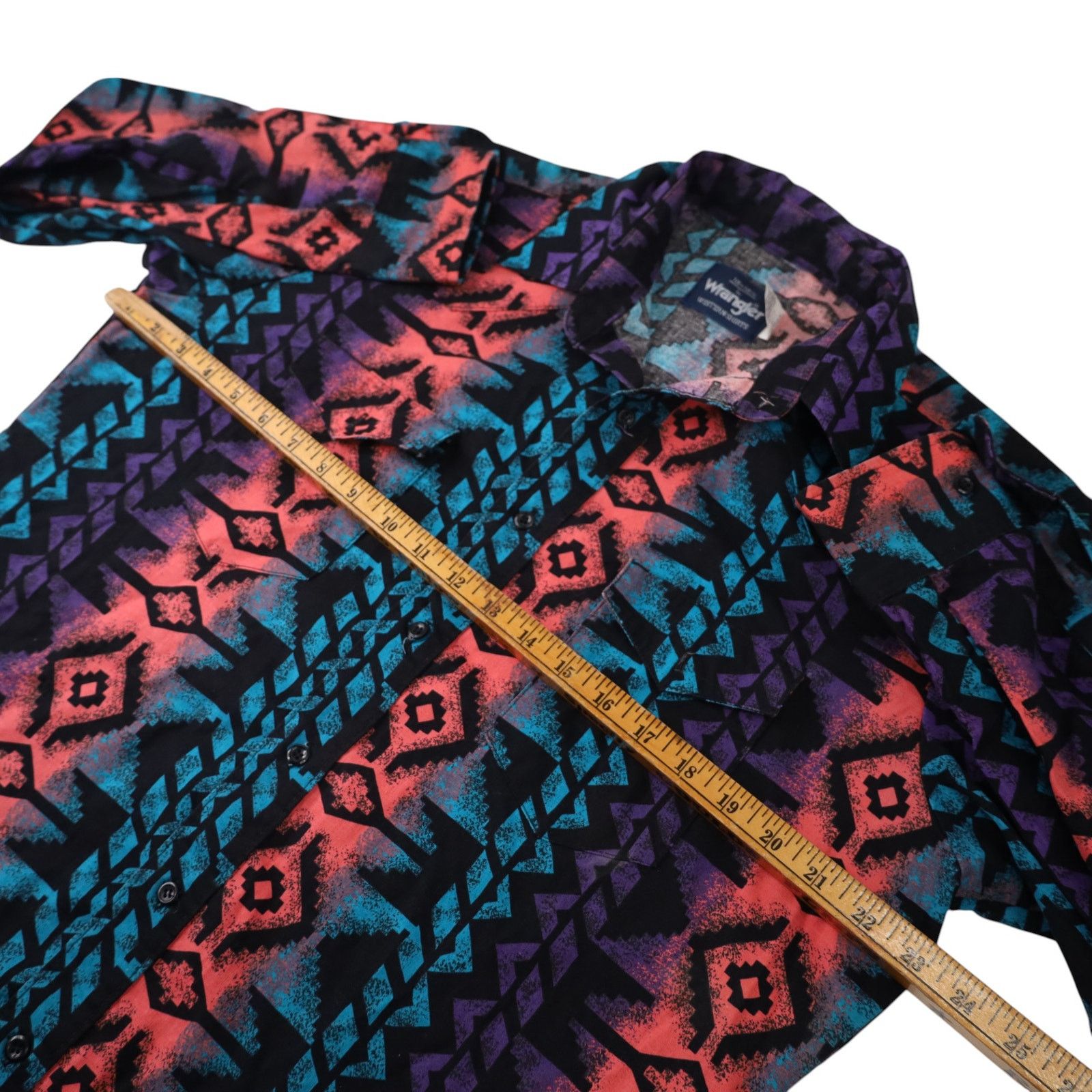 Vintage × Wrangler Vintage Wrangler Vibrant Southwestern Print Cowboy Shirt Size US L / EU 52-54 / 3 - 7 Thumbnail