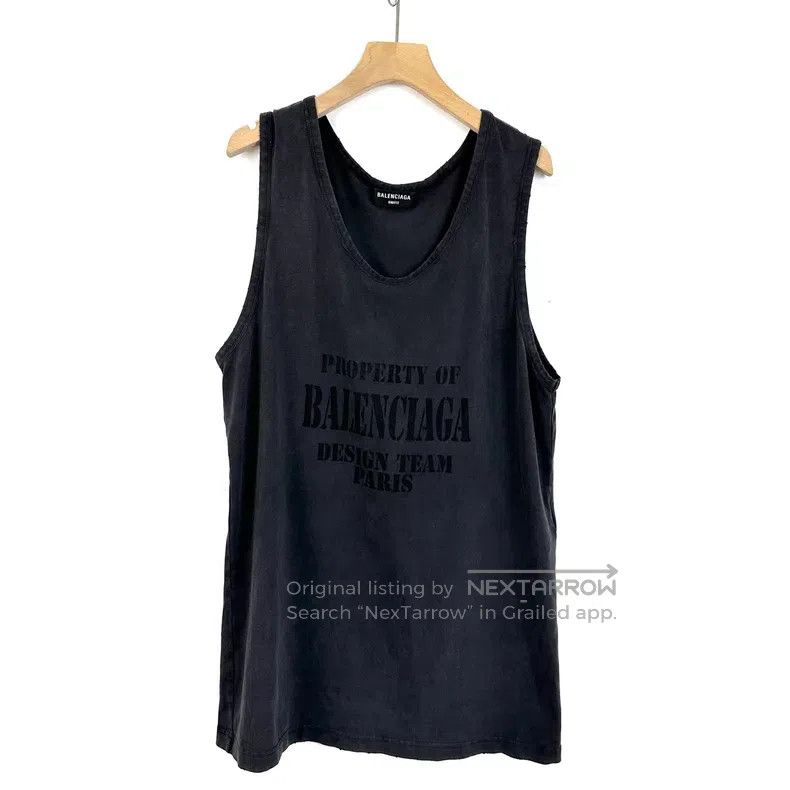 Balenciaga Balenciaga Black letter print logo round-neck vest Size US S / EU 44-46 / 1 - 2 Thumbnail