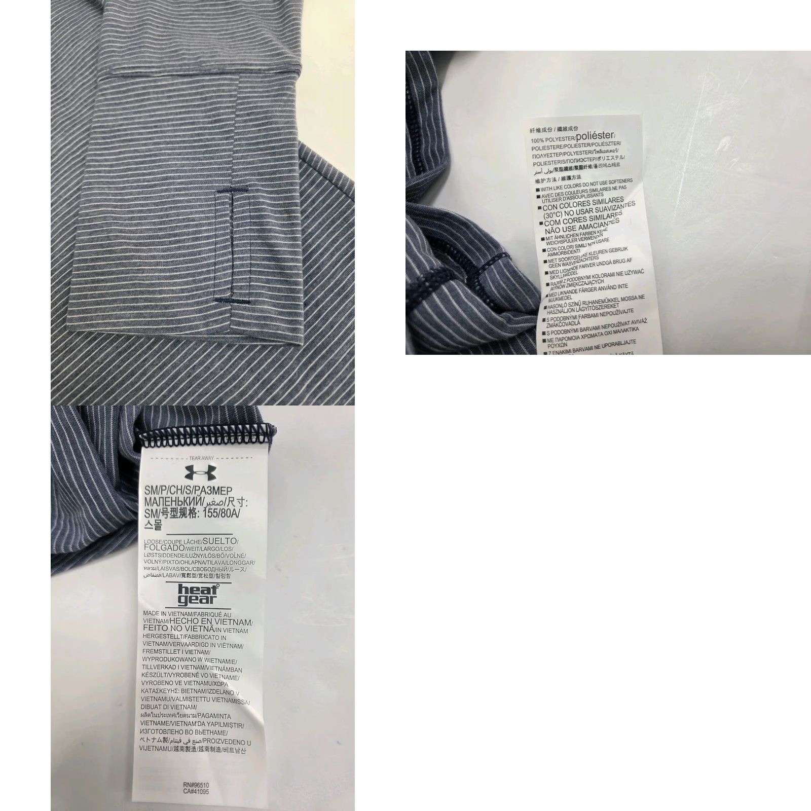Under Armour Under Armour Womens Loose HeatGear Training Jacket 1/4 Zip S Blue/White Stripes Short Sleeve Long Sleeve Hooded Not Hooded Size S / US 4 / IT 40 - 9 Thumbnail